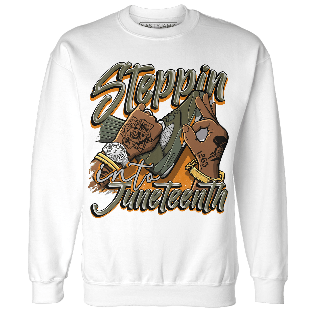 Olive 5s Sweatshirt Match Step Into Juneteenth - NastyJamz