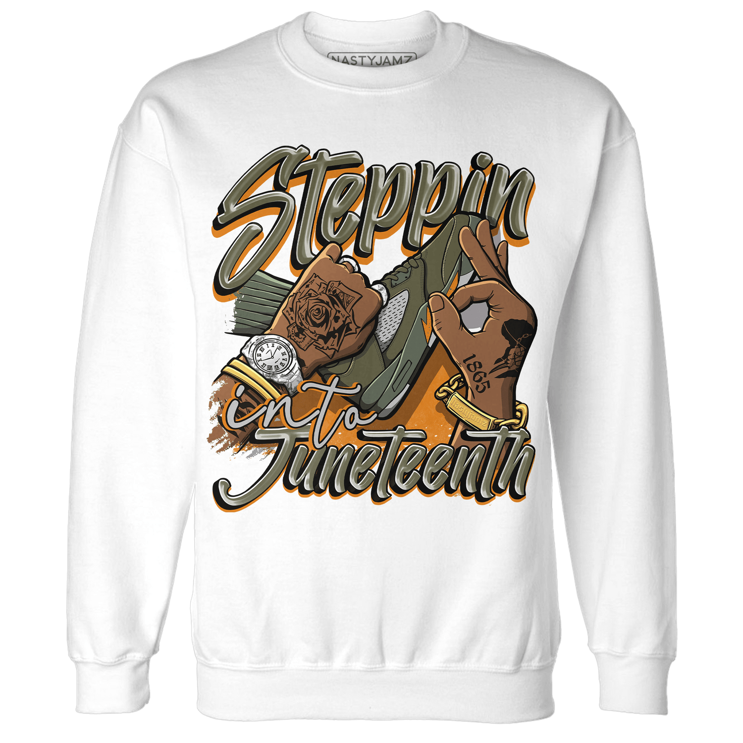 Olive 5s Sweatshirt Match Step Into Juneteenth - NastyJamz