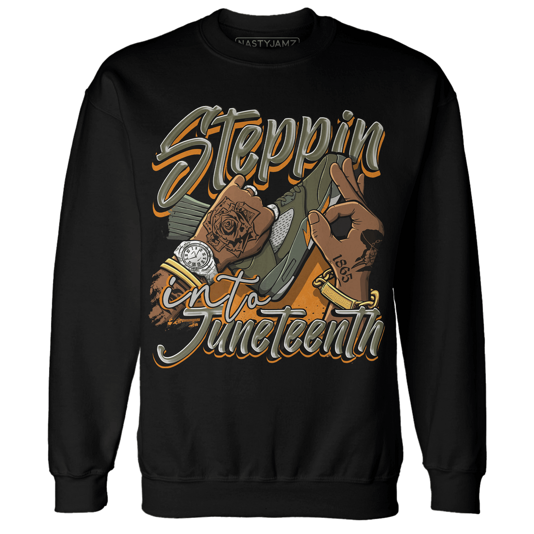 Olive 5s Sweatshirt Match Step Into Juneteenth - NastyJamz