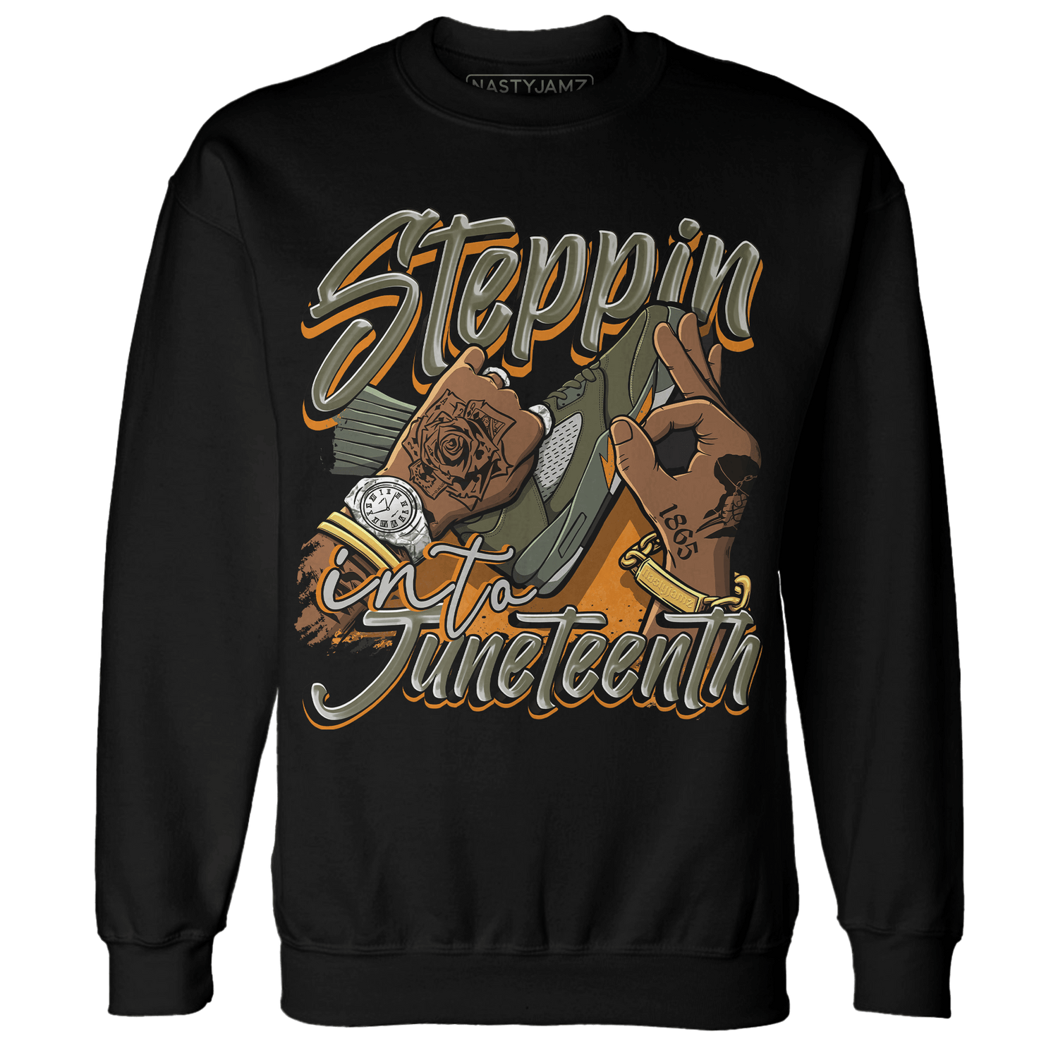 Olive 5s Sweatshirt Match Step Into Juneteenth - NastyJamz