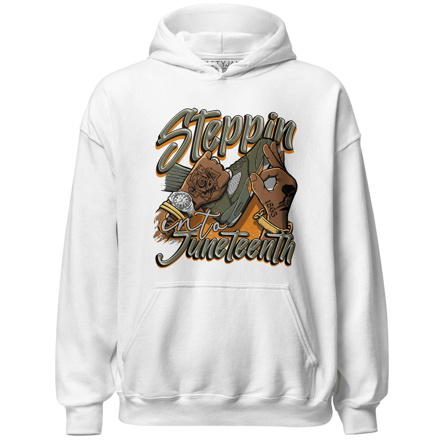 Olive 5s Hoodie Match Step Into Juneteenth - NastyJamz