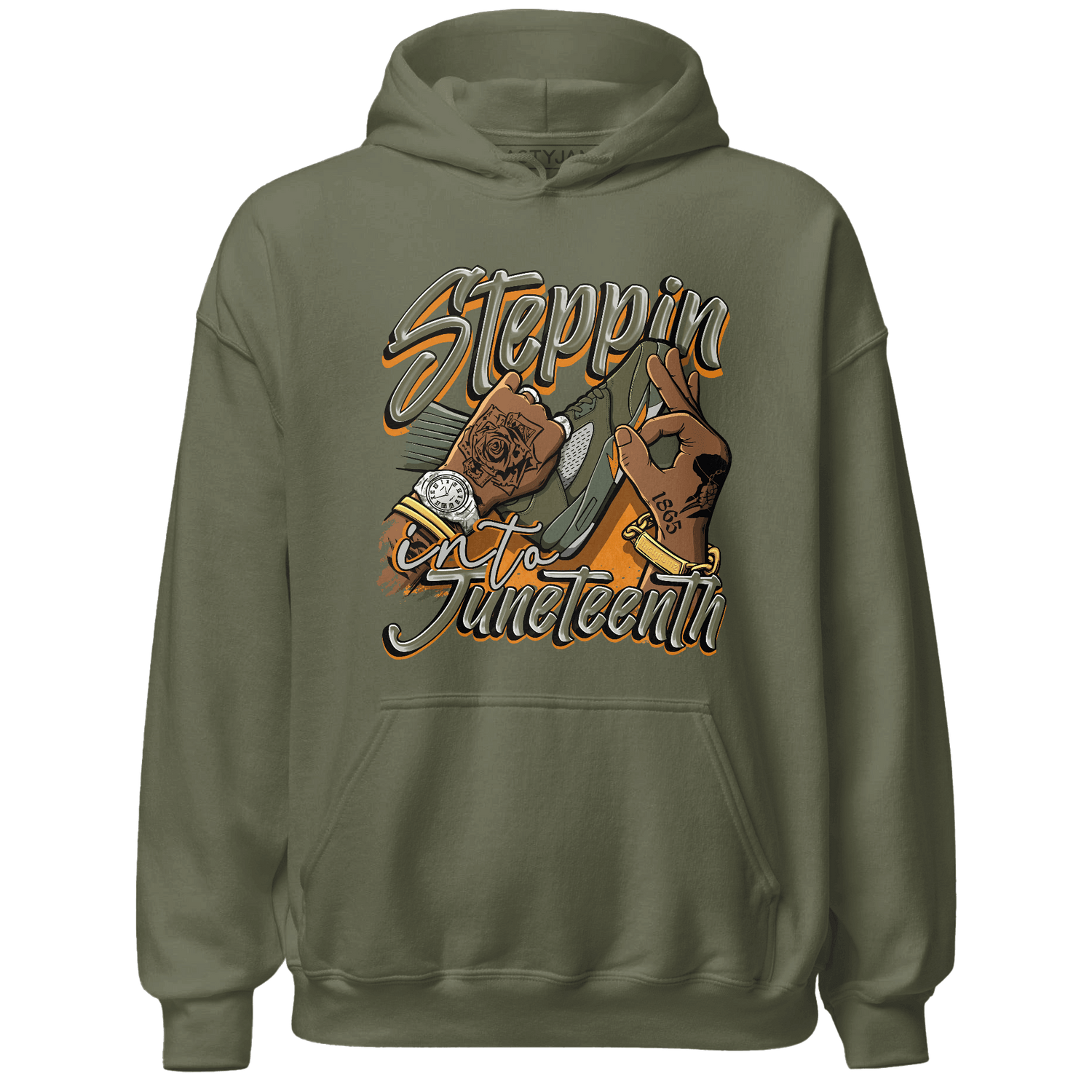 Olive 5s Hoodie Match Step Into Juneteenth - NastyJamz