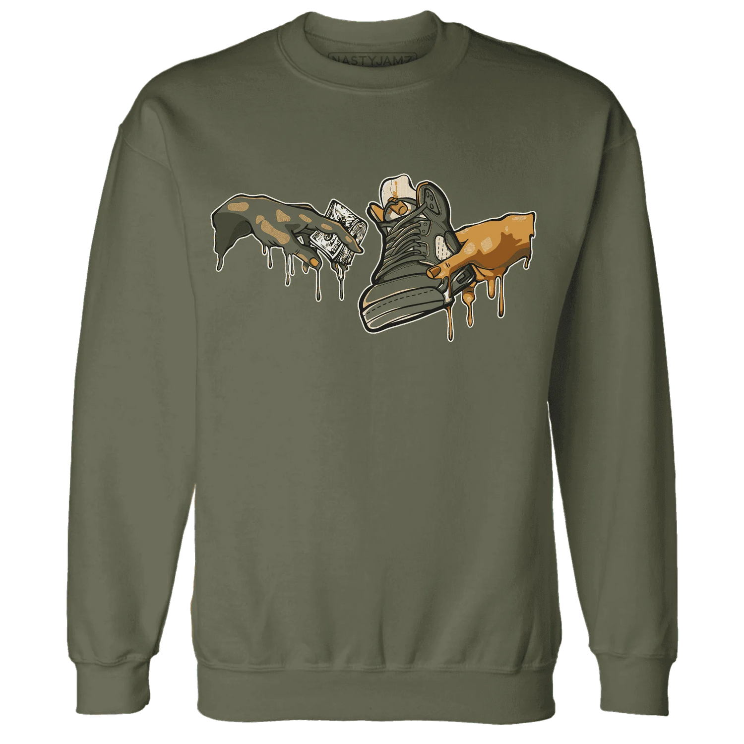 Olive-5s-Sweatshirt-Match-Take-My-Money-Sneaker