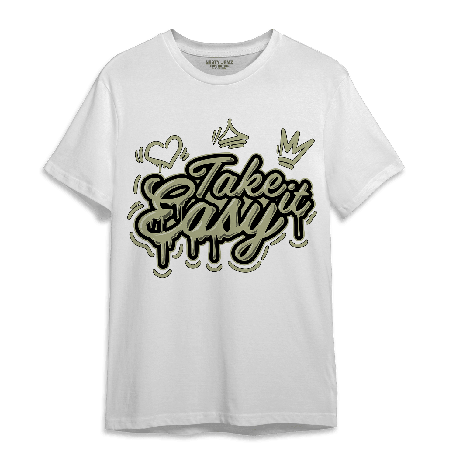 Yeezy Slide Resin T Shirt Match Take It Easy - NastyJamz