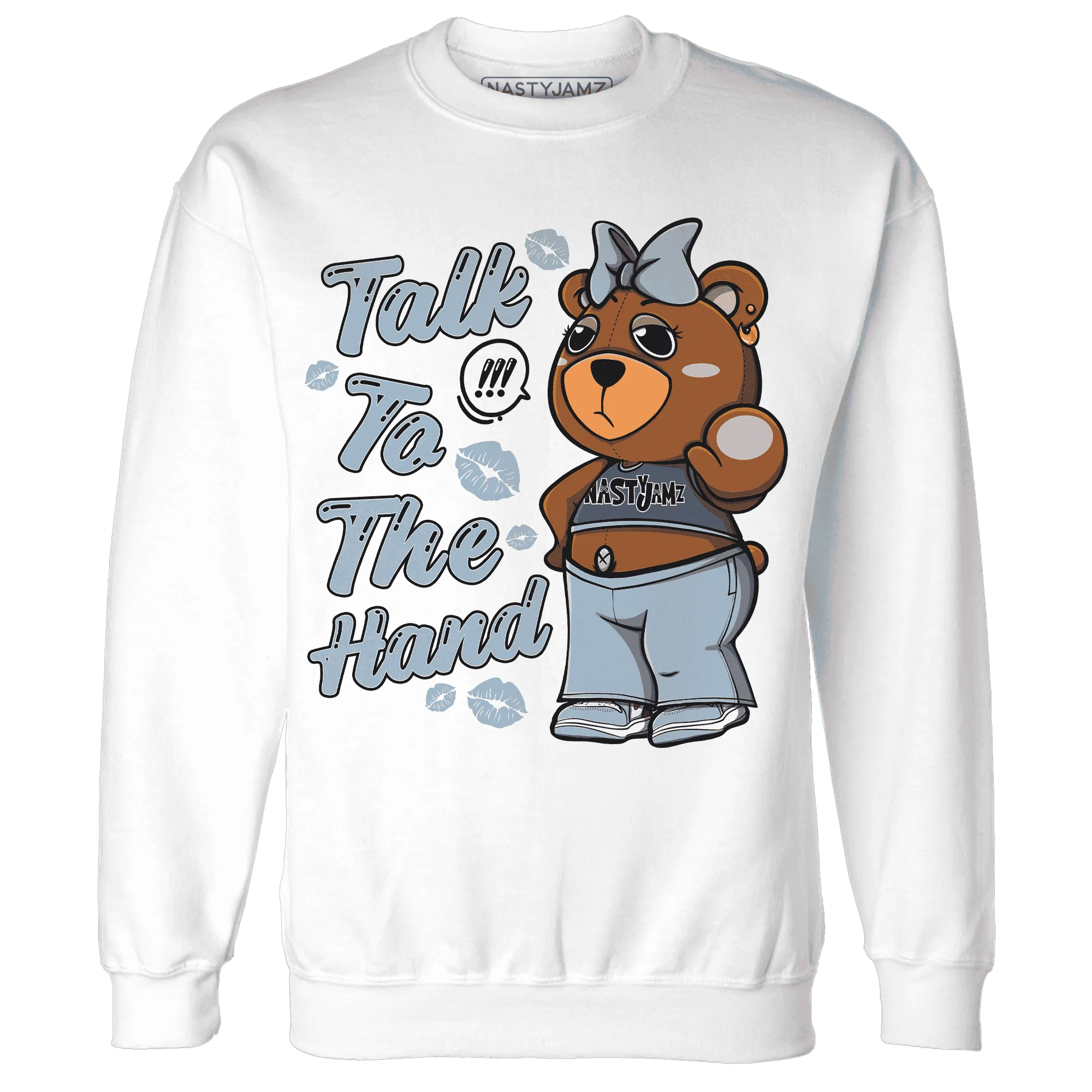 Mid-Diffused-Blue-Grey-1s-Sweatshirt-Match-Talk-To-The-Hand-BERNIE
