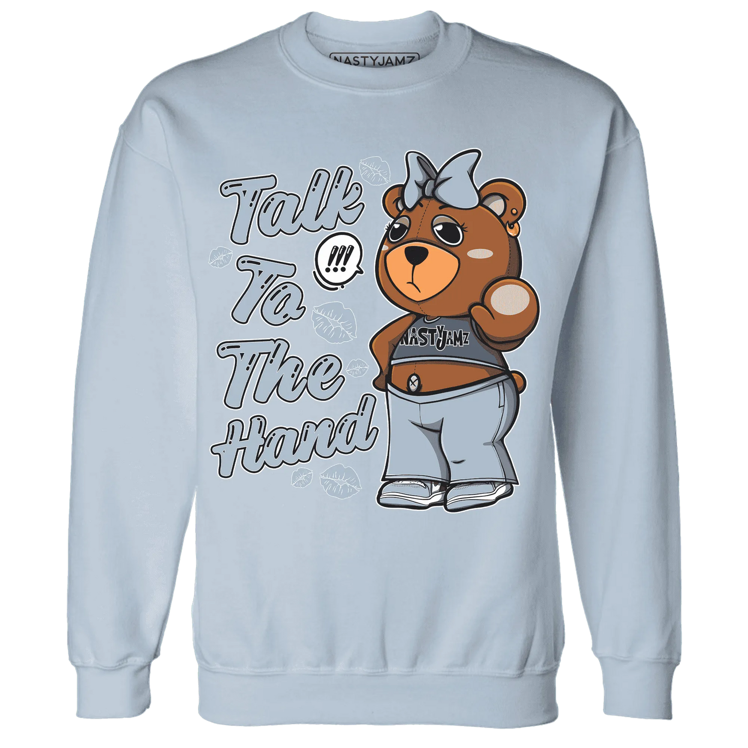Mid-Diffused-Blue-Grey-1s-Sweatshirt-Match-Talk-To-The-Hand-BERNIE