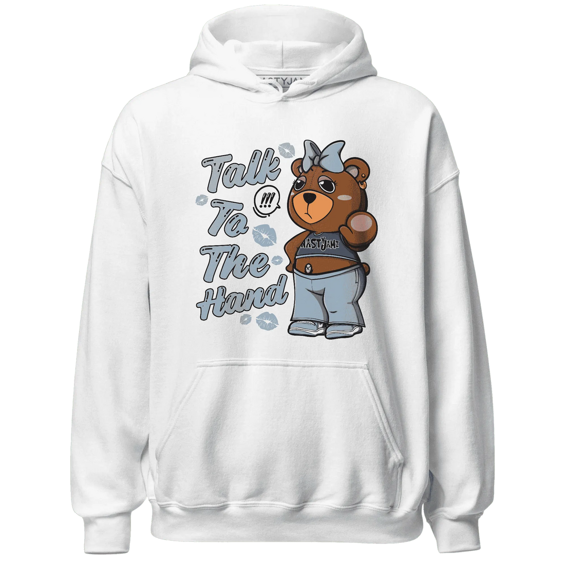 Mid-Diffused-Blue-Grey-1s-Hoodie-Match-Talk-To-The-Hand-BERNIE