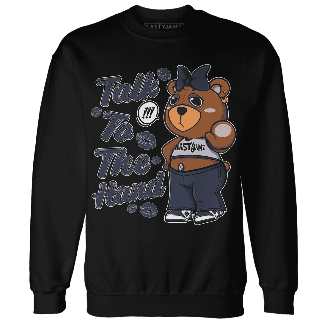 White-Navy-6s-Sweatshirt-Match-Talk-To-The-Hand-BERNIE