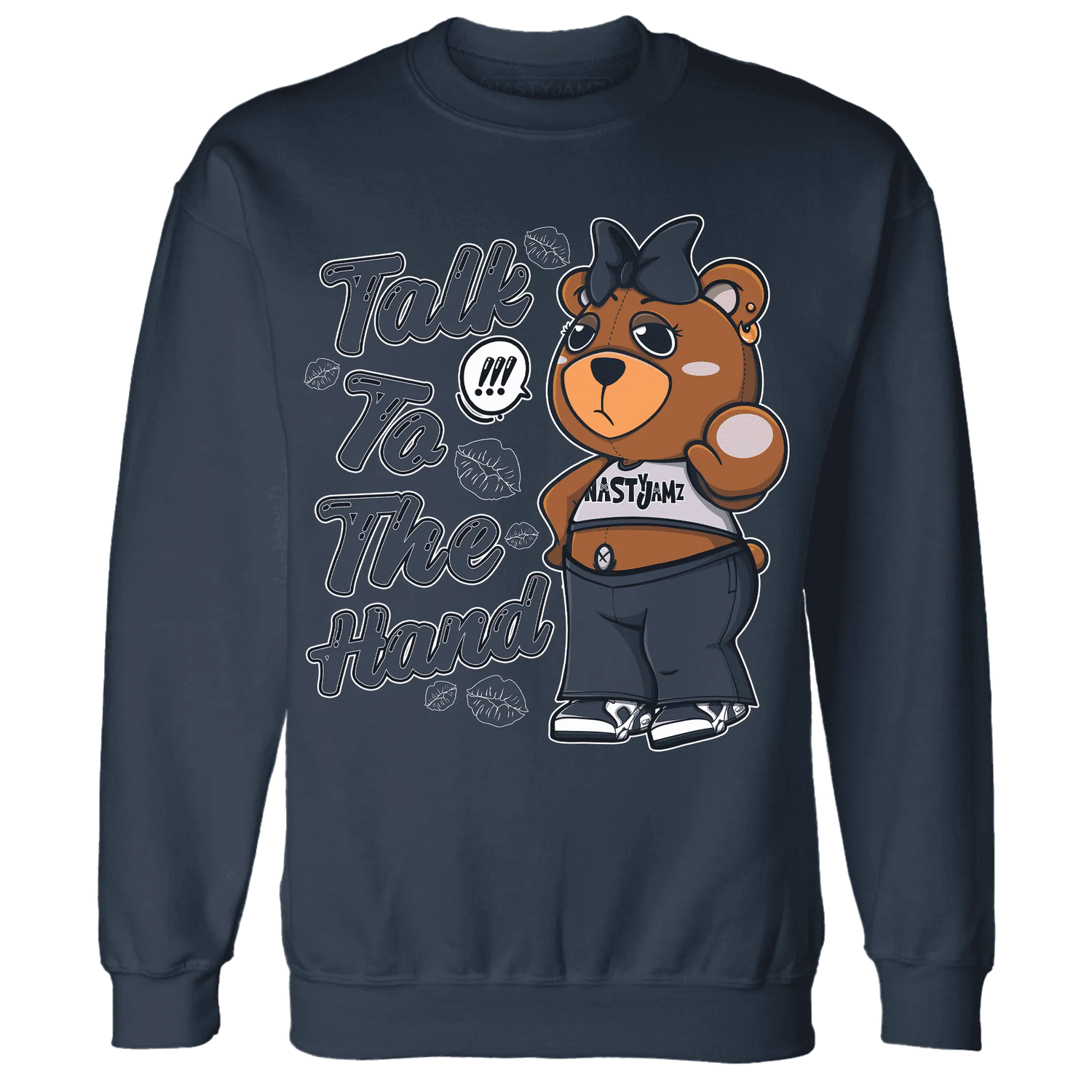 White-Navy-6s-Sweatshirt-Match-Talk-To-The-Hand-BERNIE