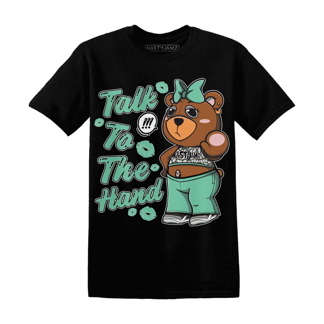Green-Glow-3s-T-Shirt-Match-Talk-To-The-Hand-BERNIE