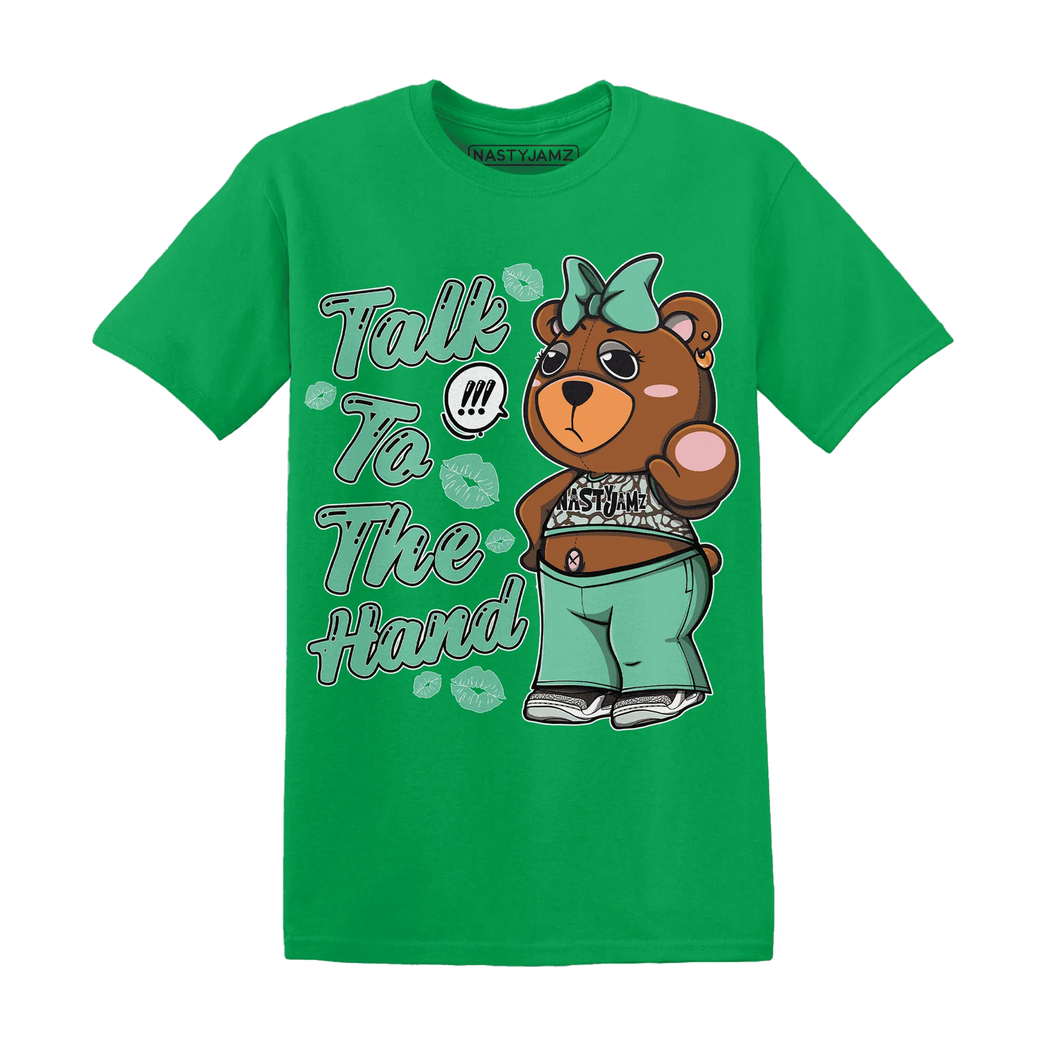 Green-Glow-3s-T-Shirt-Match-Talk-To-The-Hand-BERNIE