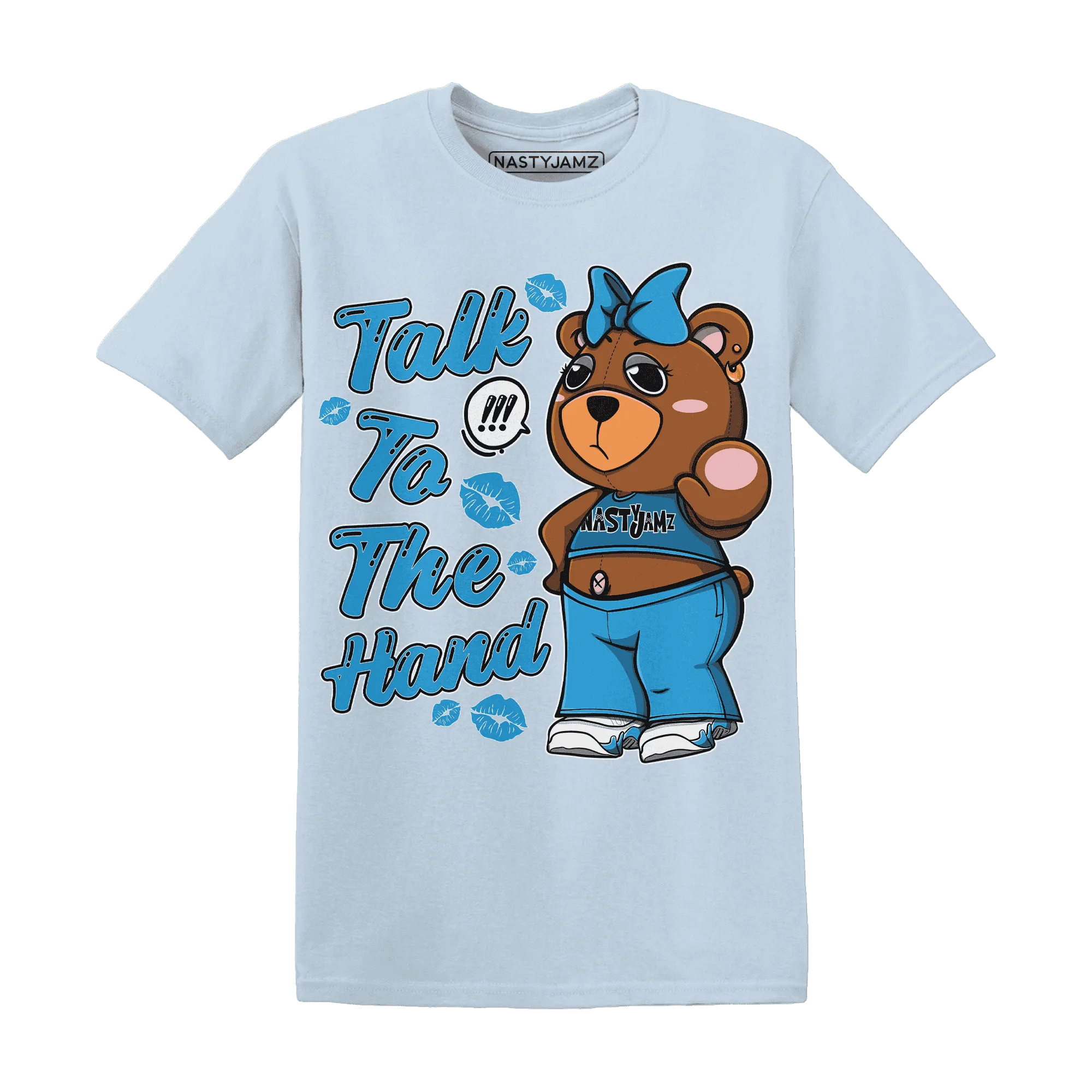 Powder-Blue-9s-T-Shirt-Match-Talk-To-The-Hand-BERNIE