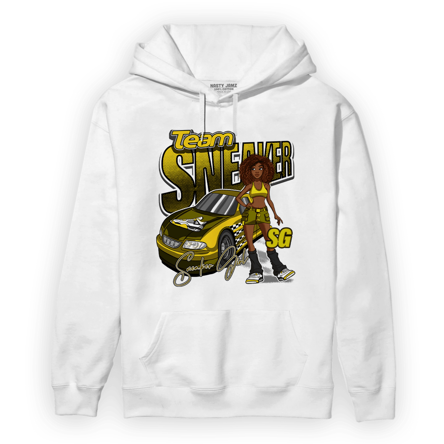 Vivid Sulfur 4s Hoodie Match Team Sneaker Girl - NastyJamz