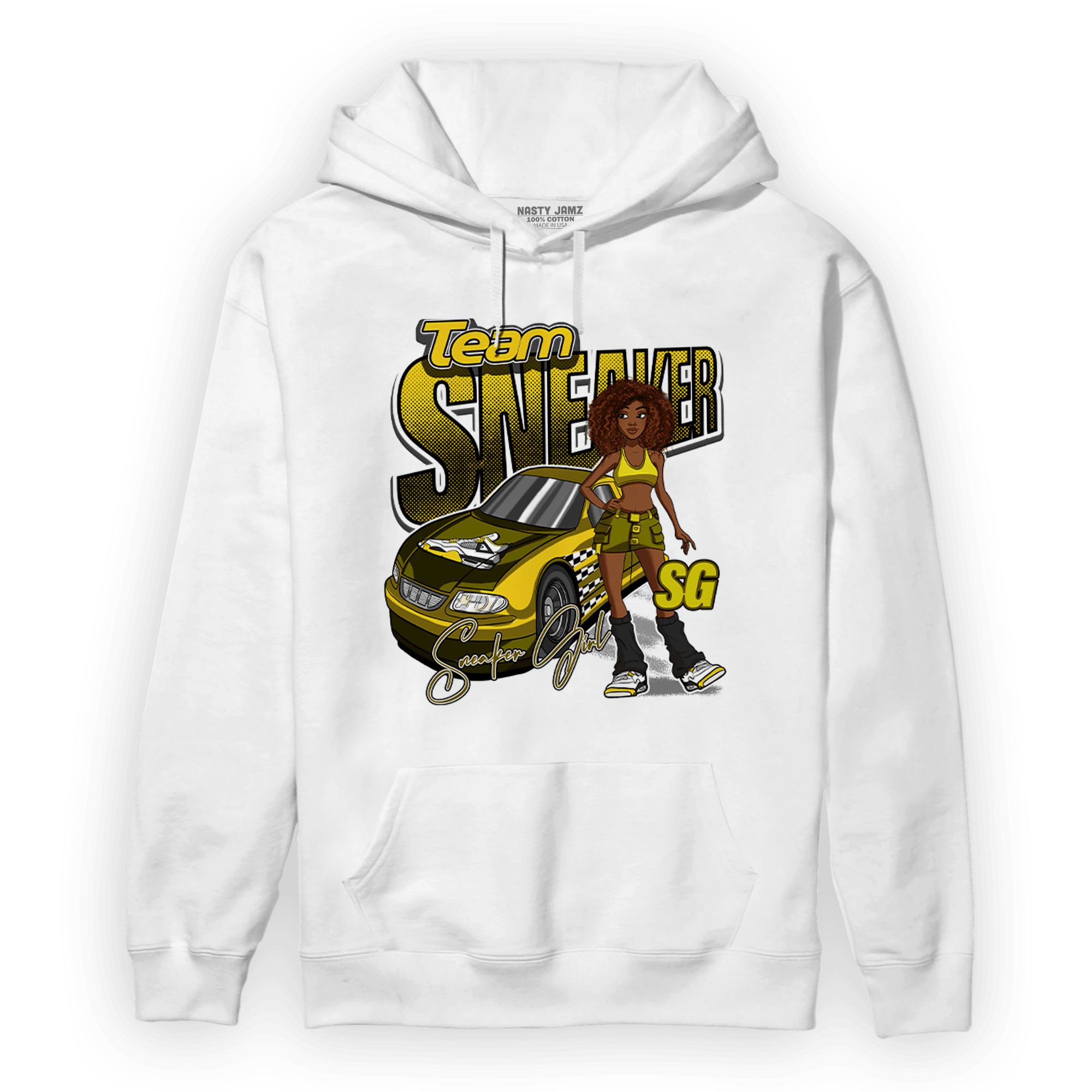 Vivid Sulfur 4s Hoodie Match Team Sneaker Girl - NastyJamz