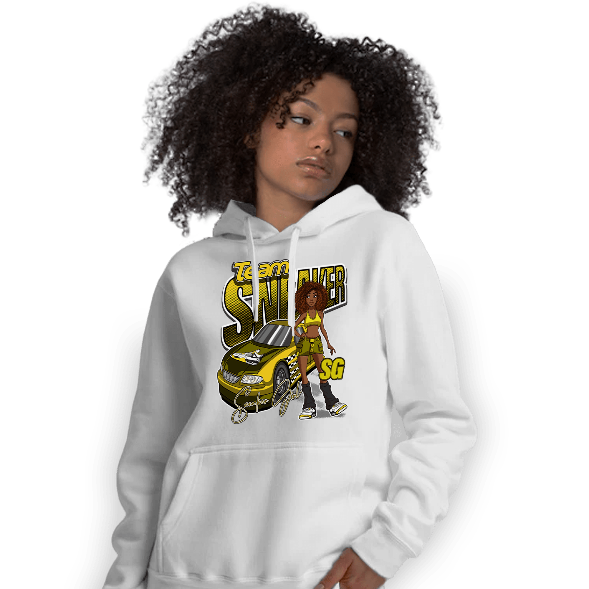 Vivid Sulfur 4s Hoodie Match Team Sneaker Girl - NastyJamz