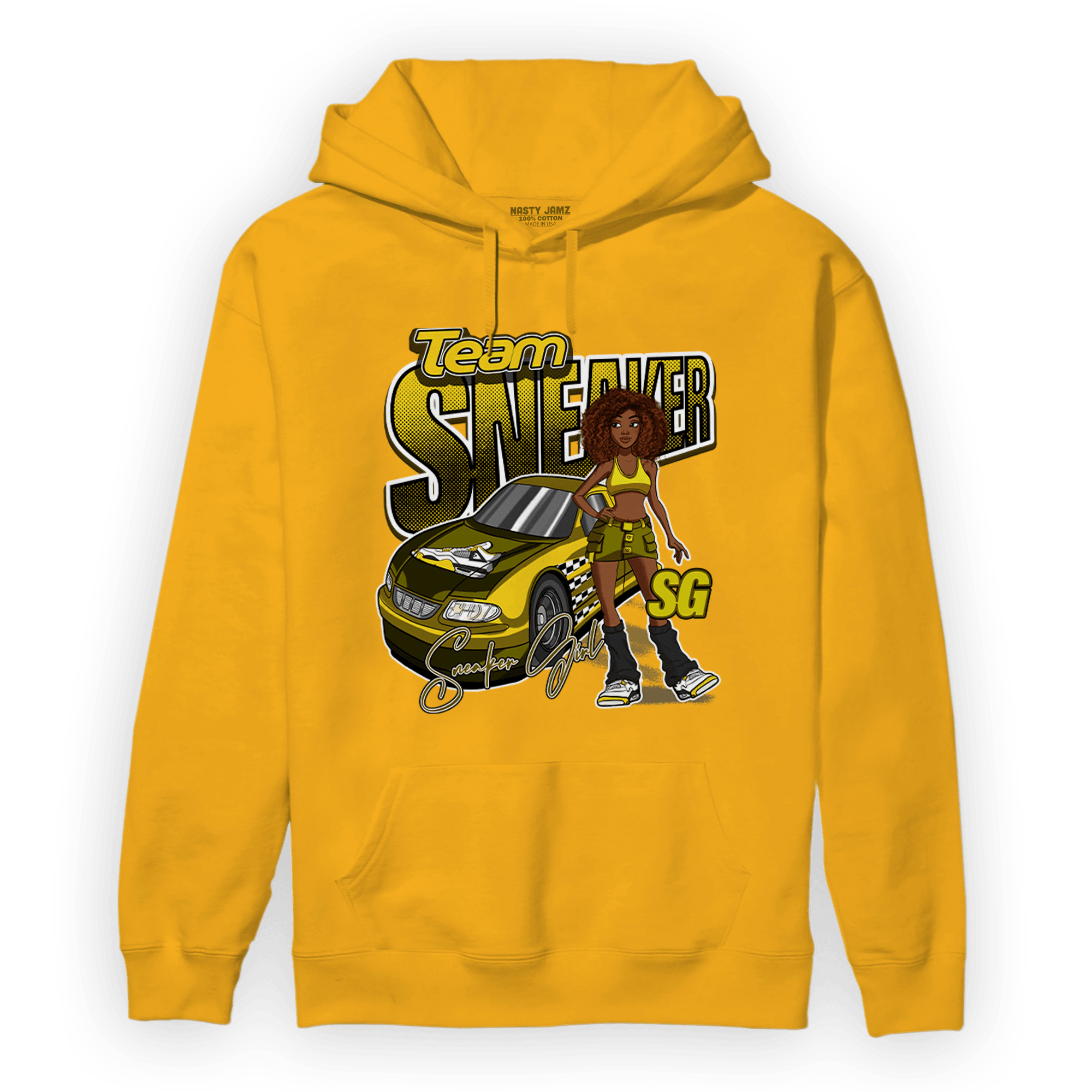 Vivid Sulfur 4s Hoodie Match Team Sneaker Girl - NastyJamz