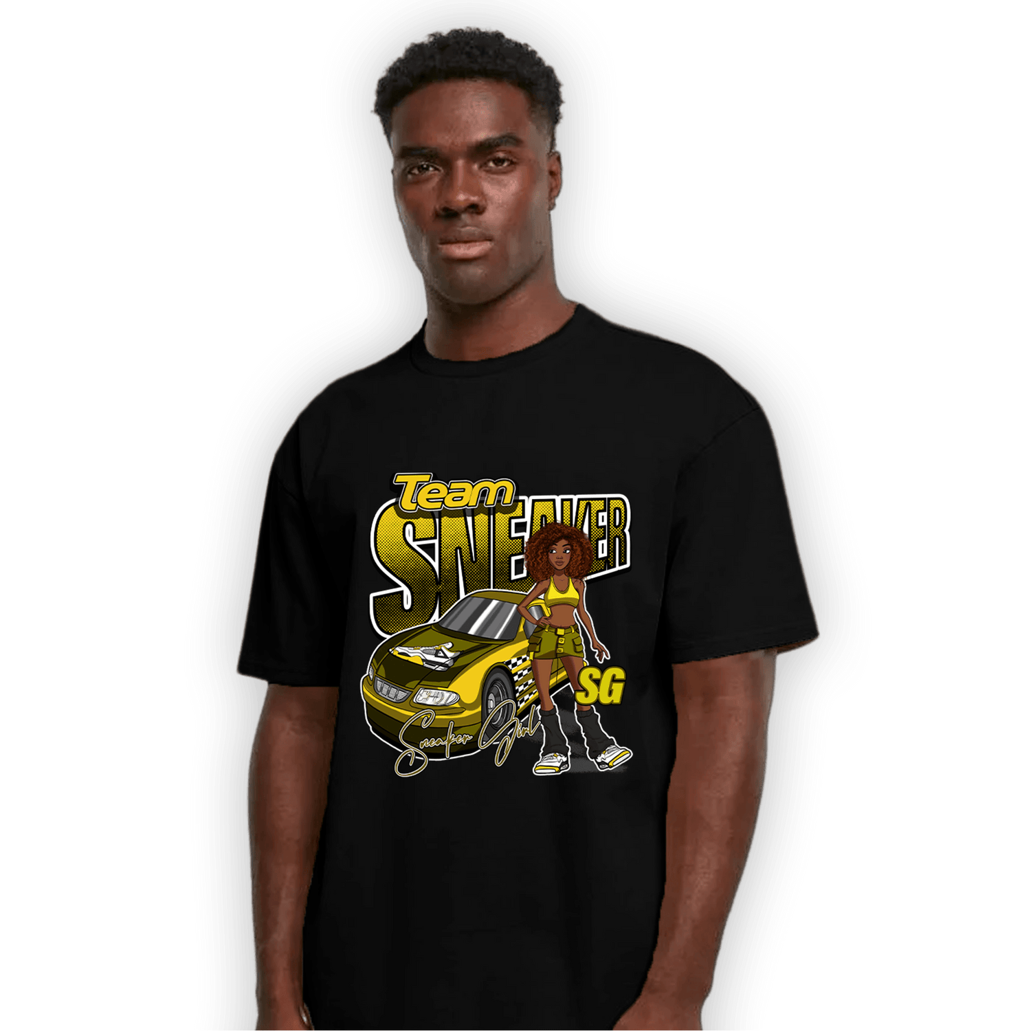 Vivid Sulfur 4s T Shirt Match Team Sneaker Girl - NastyJamz