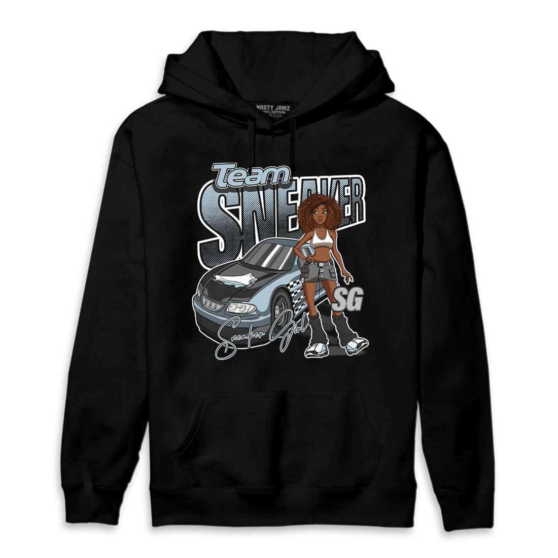 Blue Grey 13s Hoodie Match Team Sneaker Girl - NastyJamz