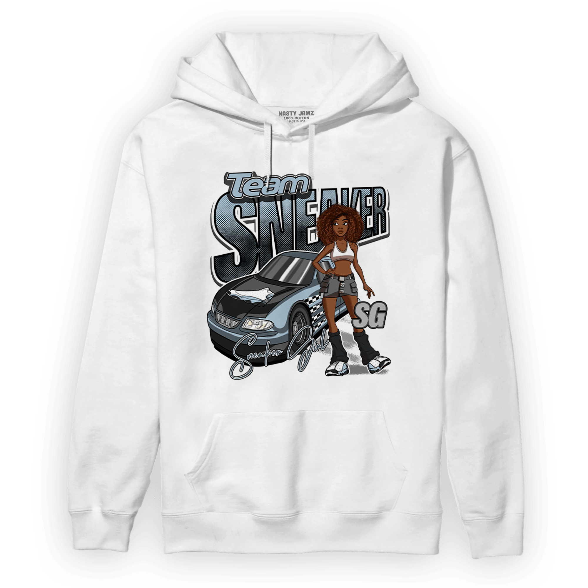 Blue Grey 13s Hoodie Match Team Sneaker Girl - NastyJamz