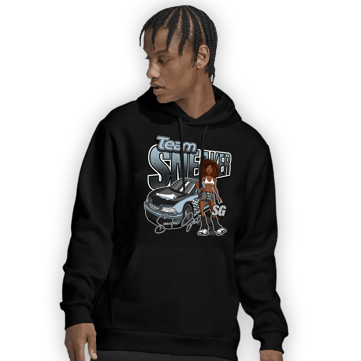 Blue Grey 13s Hoodie Match Team Sneaker Girl - NastyJamz