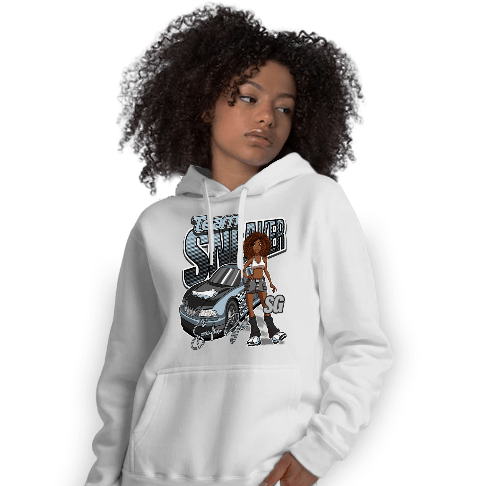Blue Grey 13s Hoodie Match Team Sneaker Girl - NastyJamz