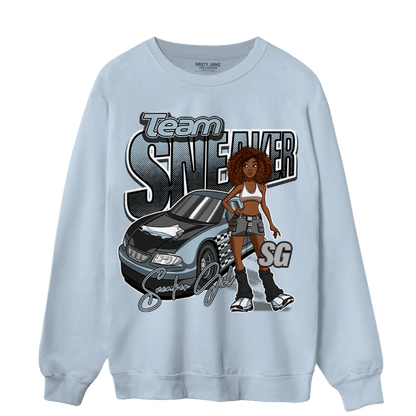 Blue Grey 13s Sweatshirt Match Team Sneaker Girl - NastyJamz