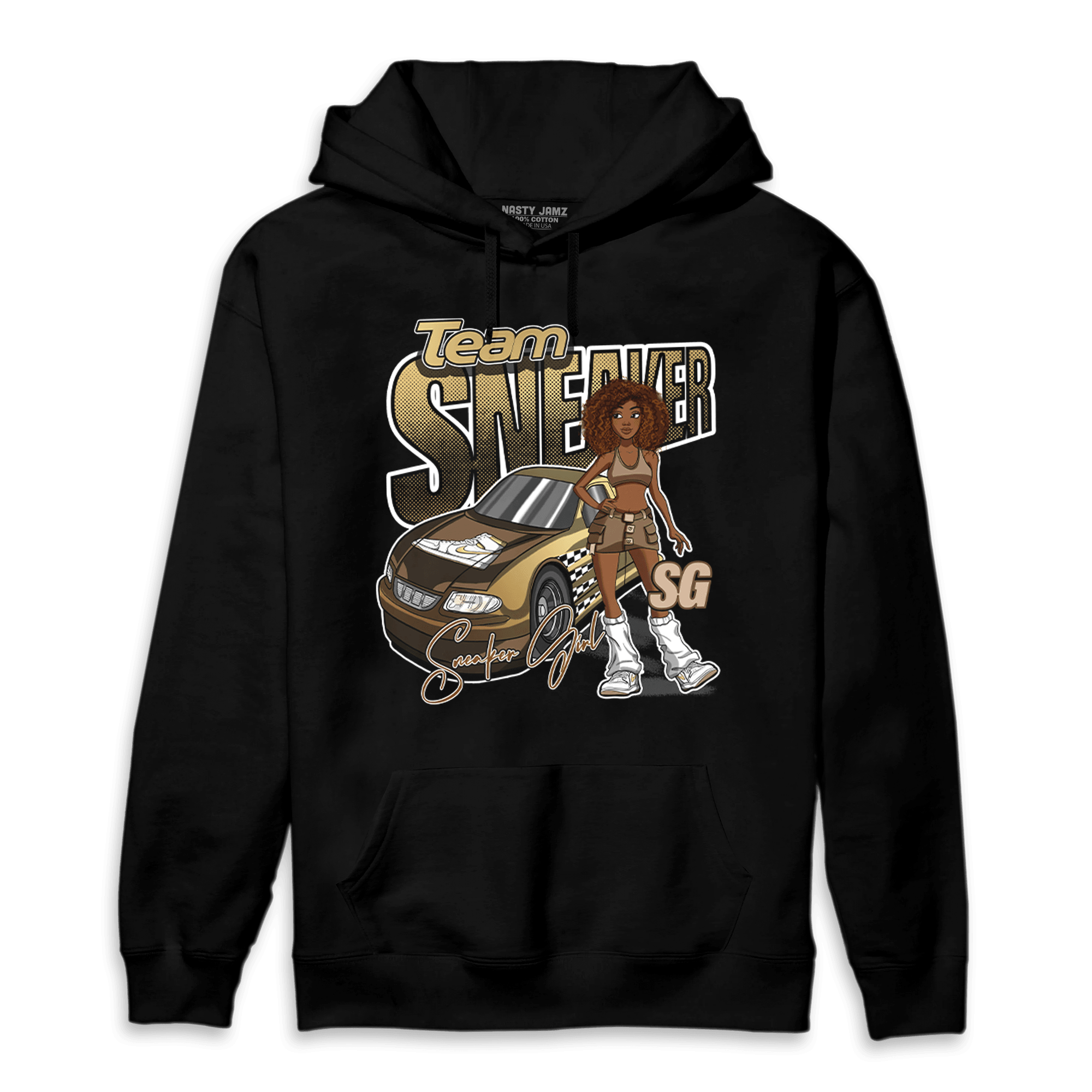 High OG Metallic Gold 1s Hoodie Match Team Sneaker Girl - NastyJamz