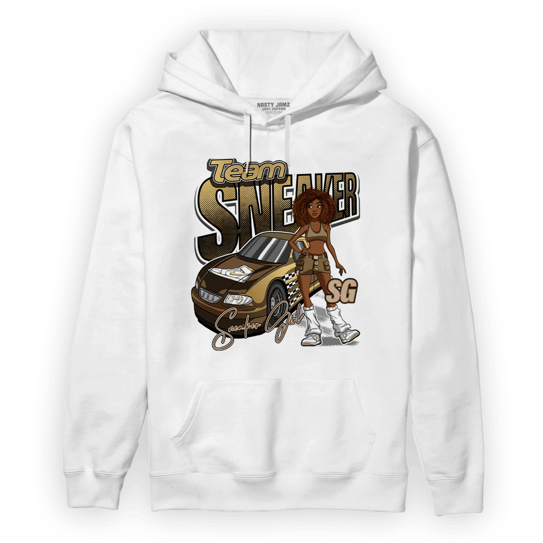 High OG Metallic Gold 1s Hoodie Match Team Sneaker Girl - NastyJamz