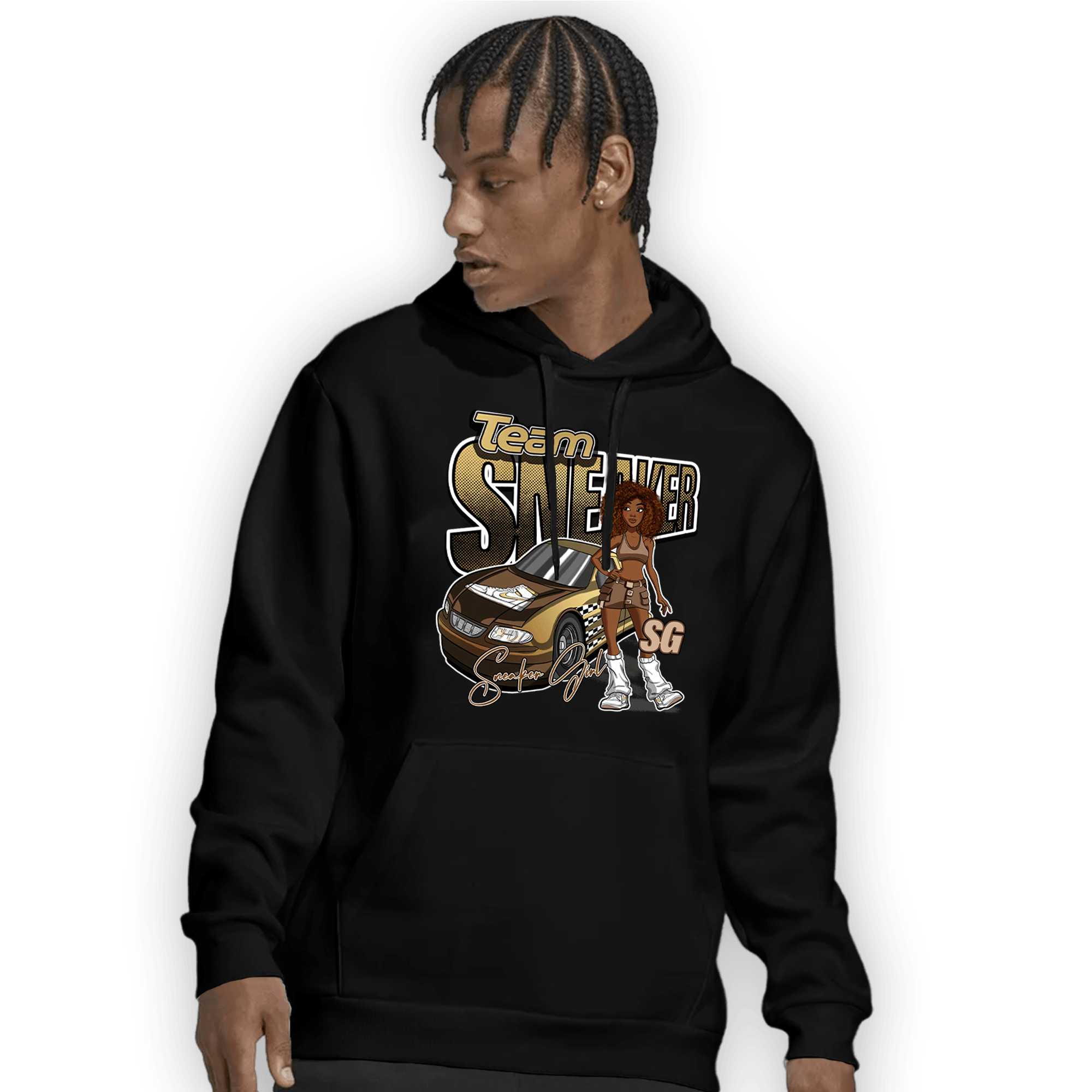 High OG Metallic Gold 1s Hoodie Match Team Sneaker Girl - NastyJamz