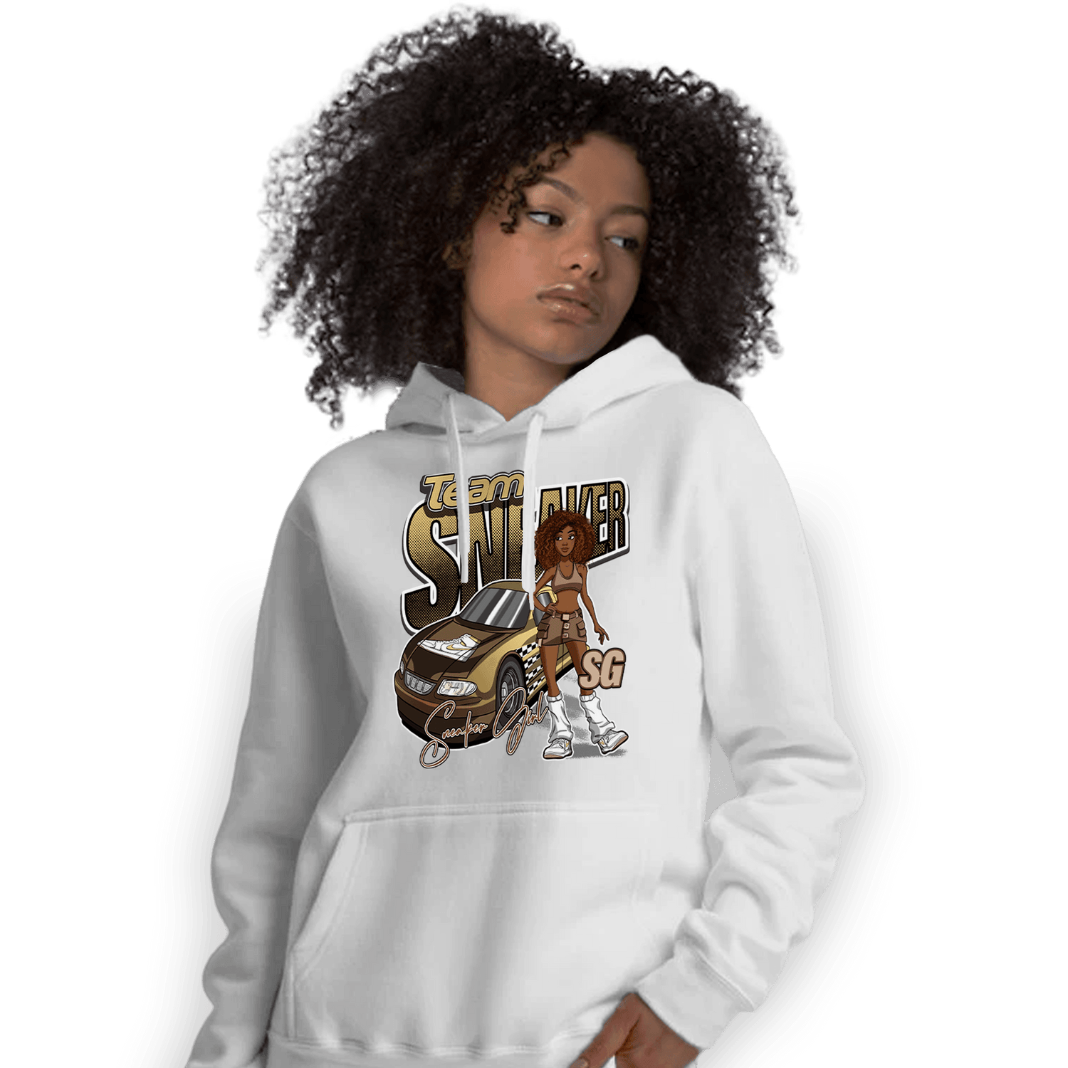 High OG Metallic Gold 1s Hoodie Match Team Sneaker Girl - NastyJamz