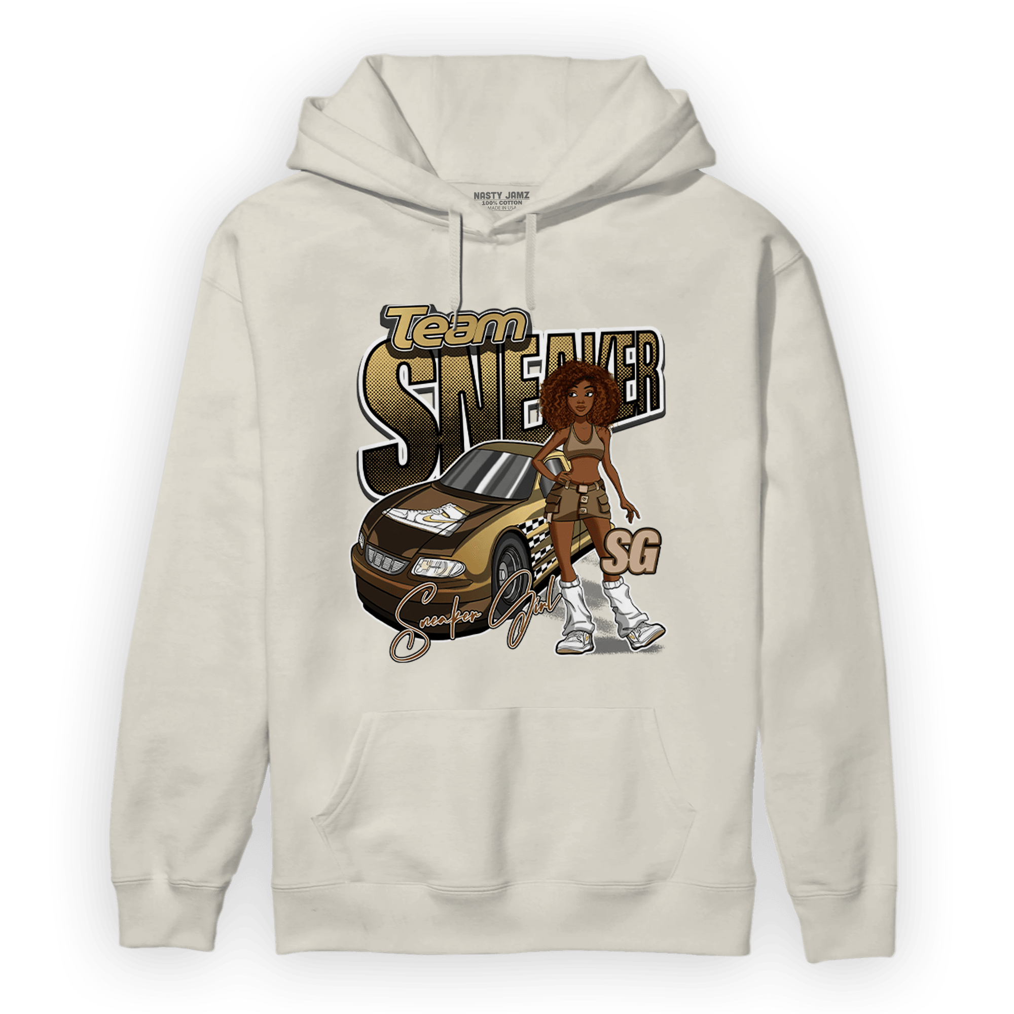 High OG Metallic Gold 1s Hoodie Match Team Sneaker Girl - NastyJamz