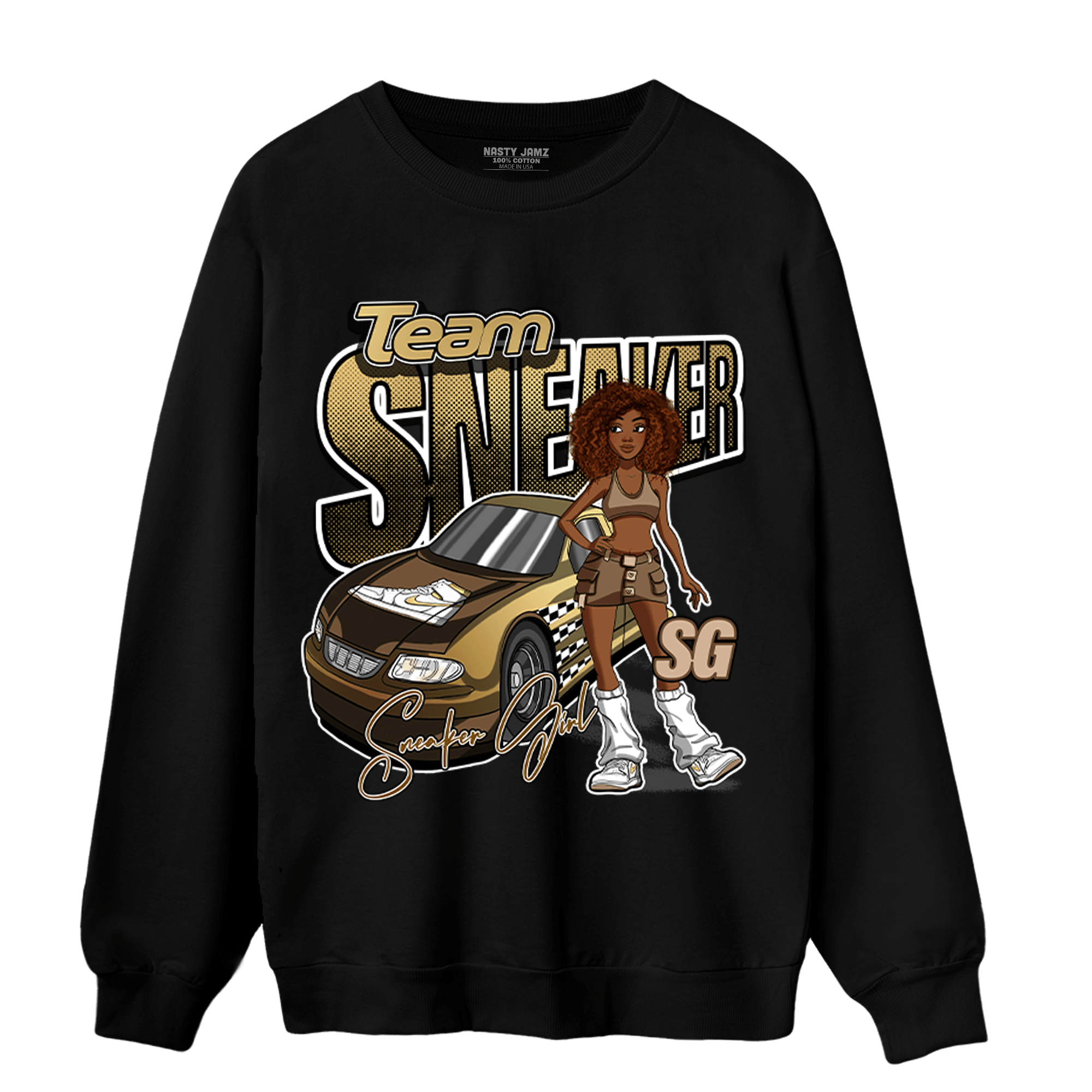 High OG Metallic Gold 1s Sweatshirt Match Team Sneaker Girl - NastyJamz