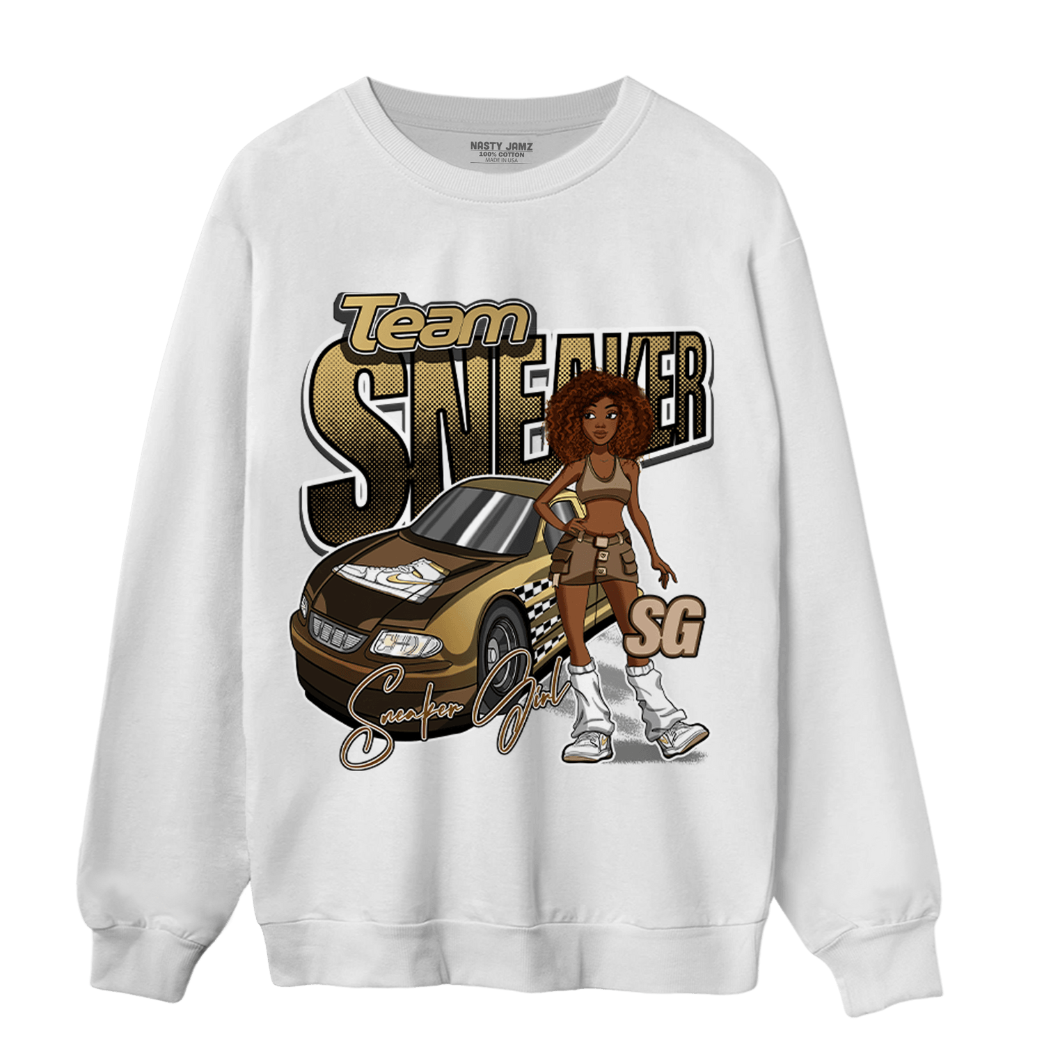 High OG Metallic Gold 1s Sweatshirt Match Team Sneaker Girl - NastyJamz