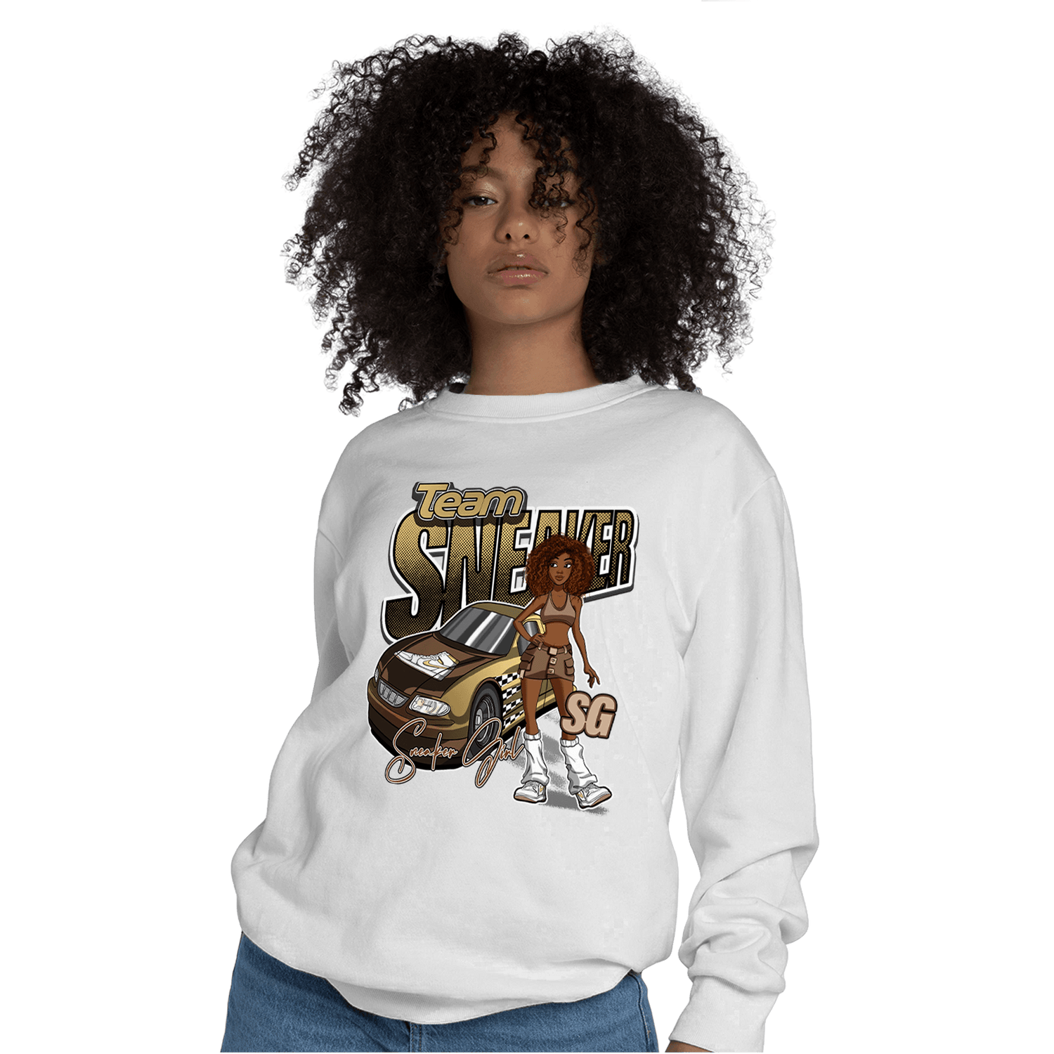 High OG Metallic Gold 1s Sweatshirt Match Team Sneaker Girl - NastyJamz