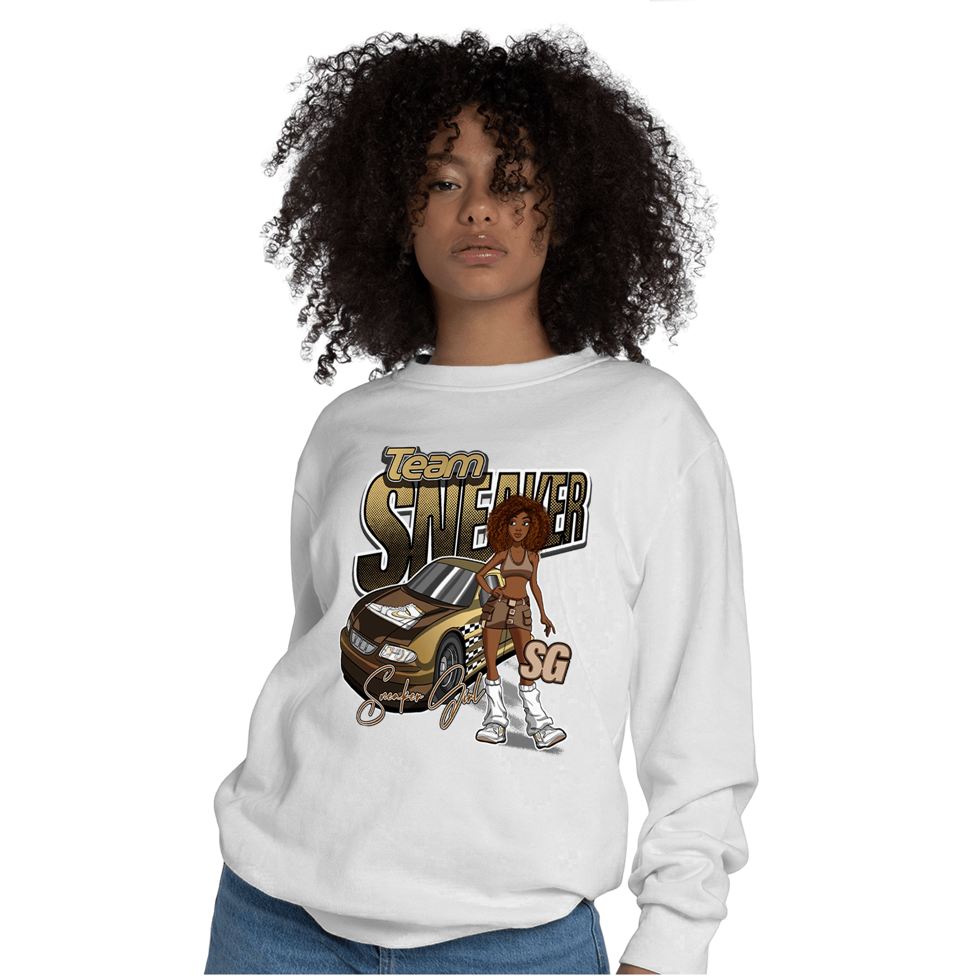 High OG Metallic Gold 1s Sweatshirt Match Team Sneaker Girl - NastyJamz