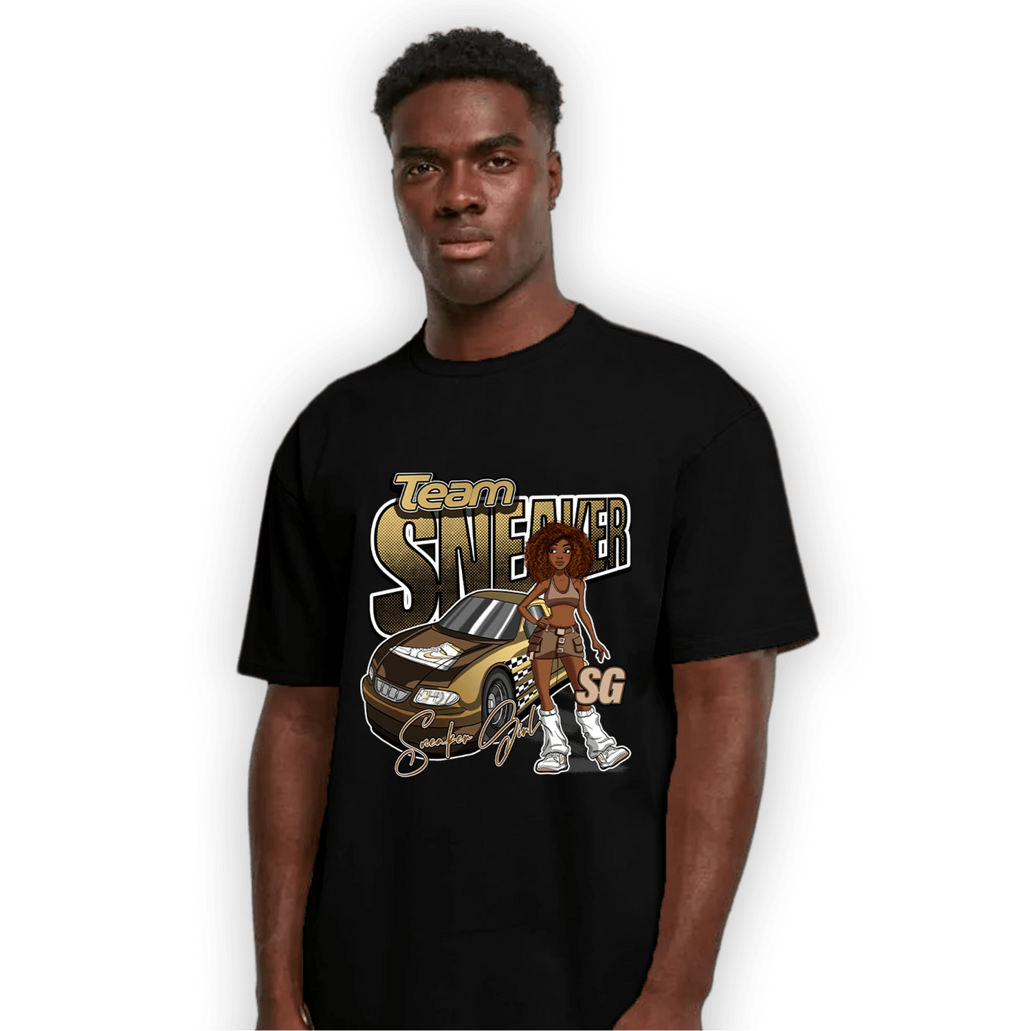 High OG Metallic Gold 1s T Shirt Match Team Sneaker Girl - NastyJamz