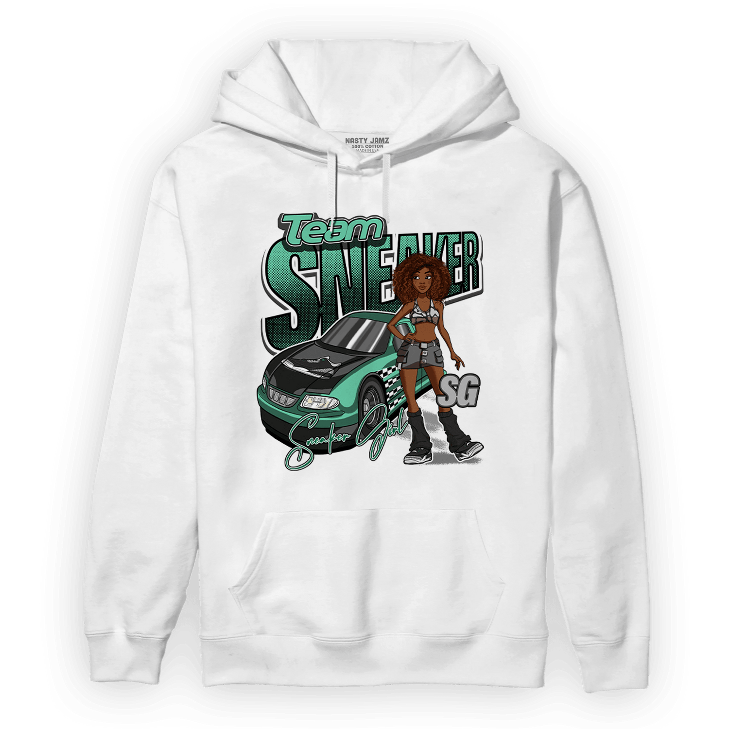 Green Glow 3s Hoodie Match Team Sneaker Girl - NastyJamz
