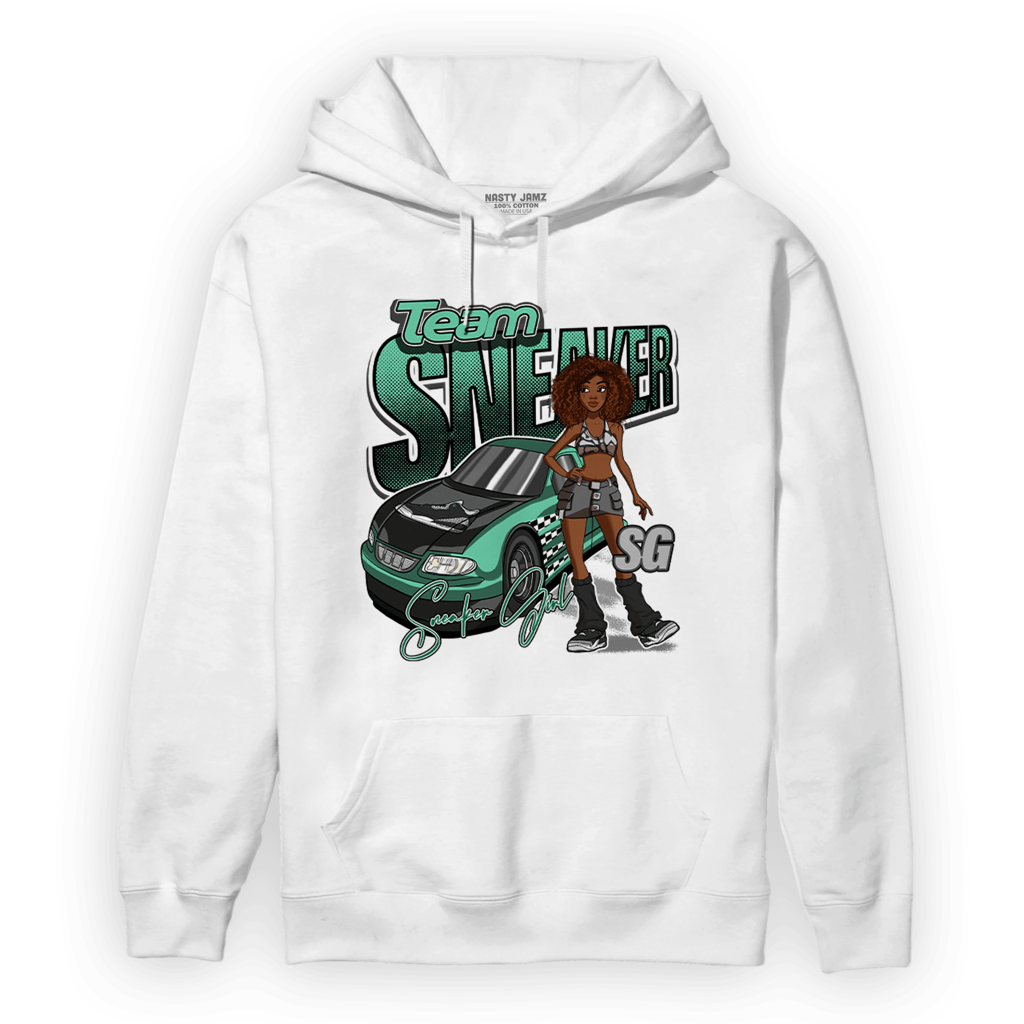 Green Glow 3s Hoodie Match Team Sneaker Girl - NastyJamz