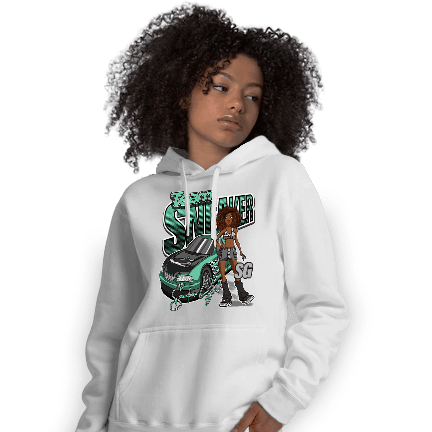 Green Glow 3s Hoodie Match Team Sneaker Girl - NastyJamz