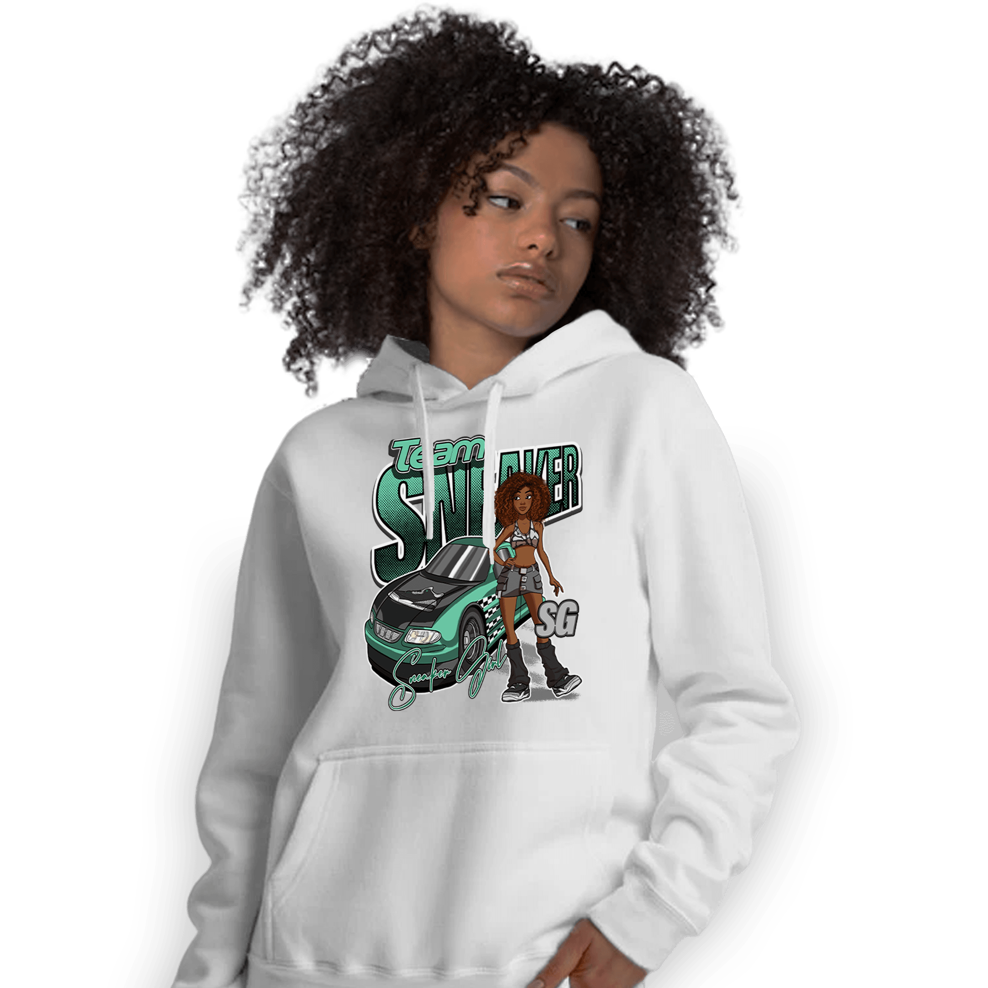 Green Glow 3s Hoodie Match Team Sneaker Girl - NastyJamz