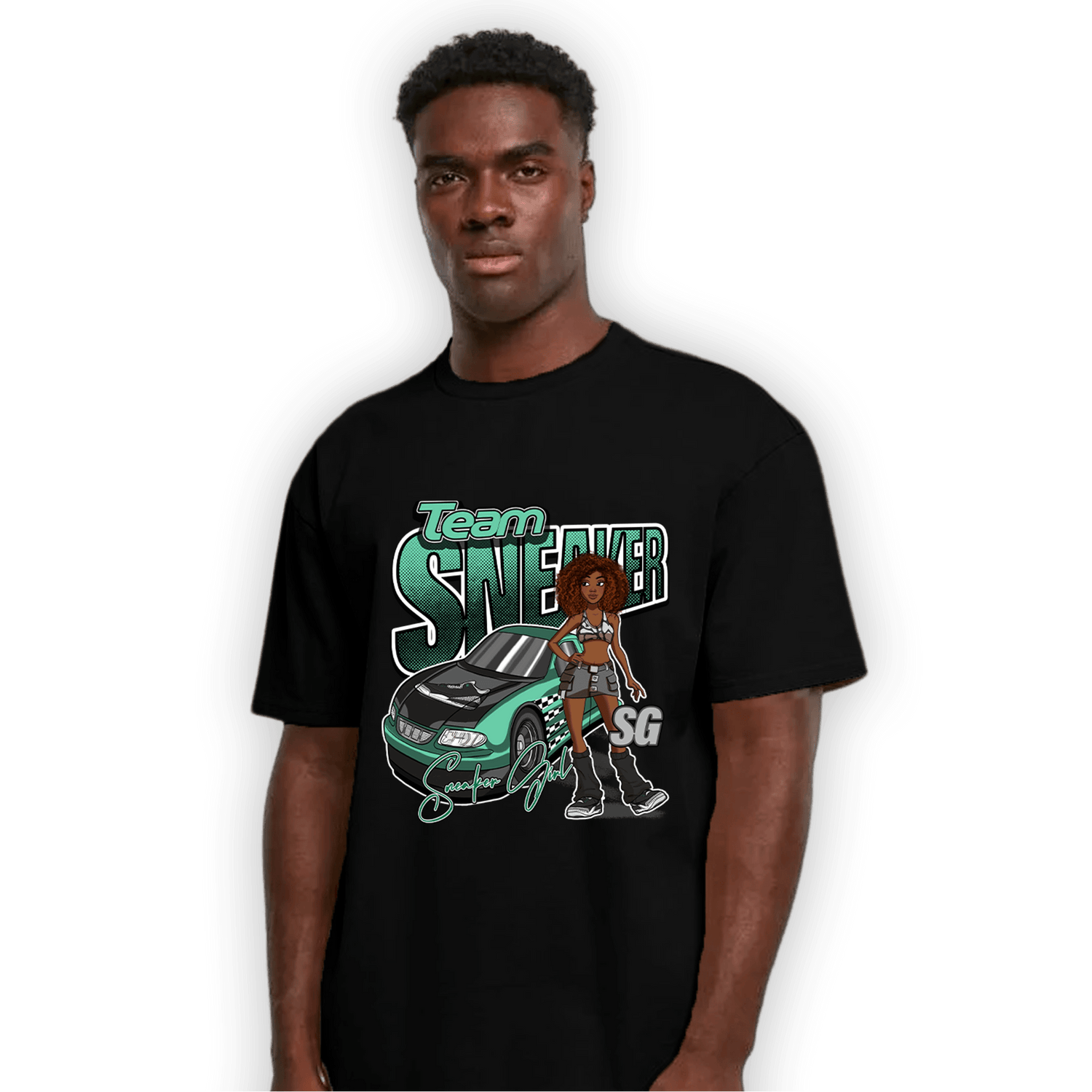 Green Glow 3s T Shirt Match Team Sneaker Girl - NastyJamz