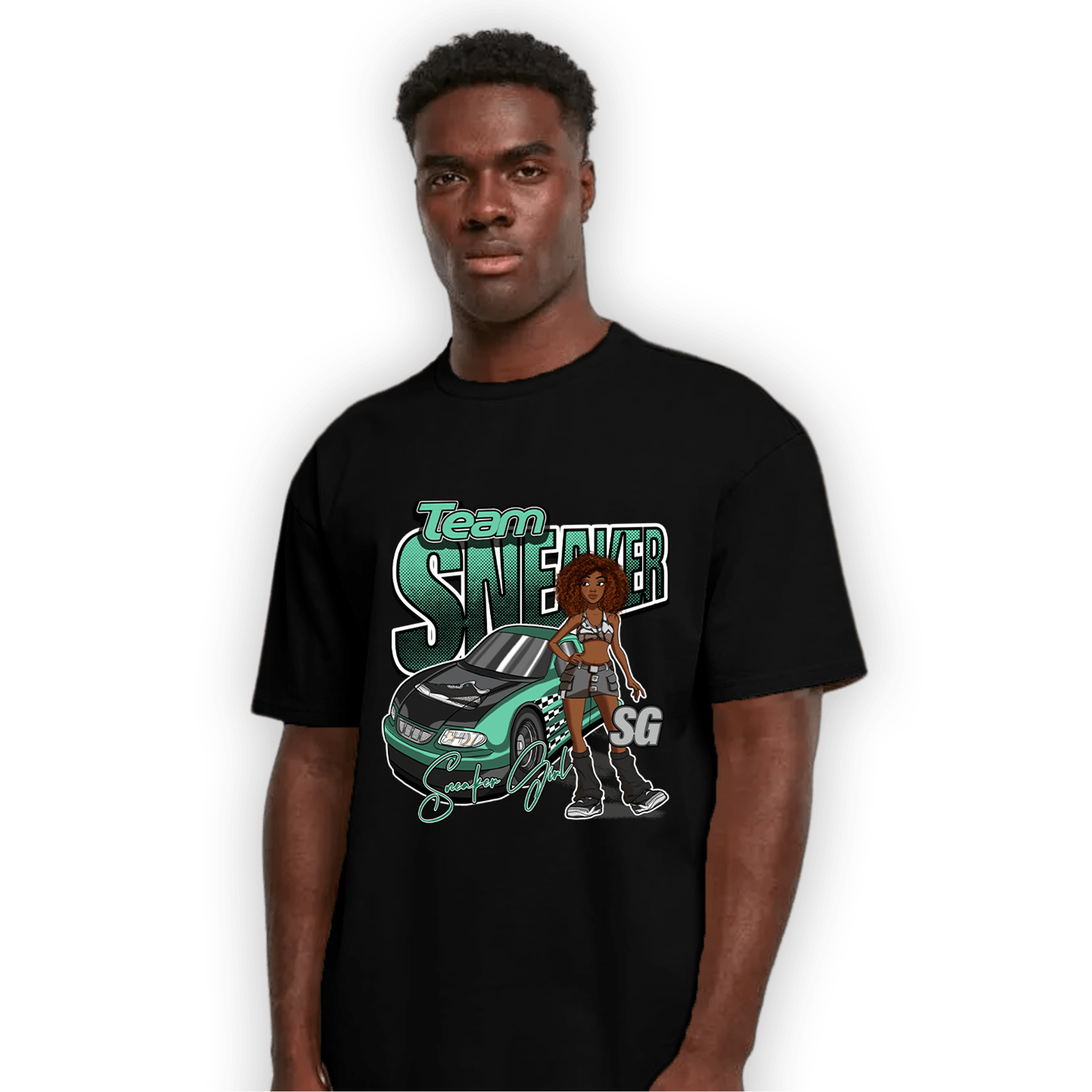 Green Glow 3s T Shirt Match Team Sneaker Girl - NastyJamz