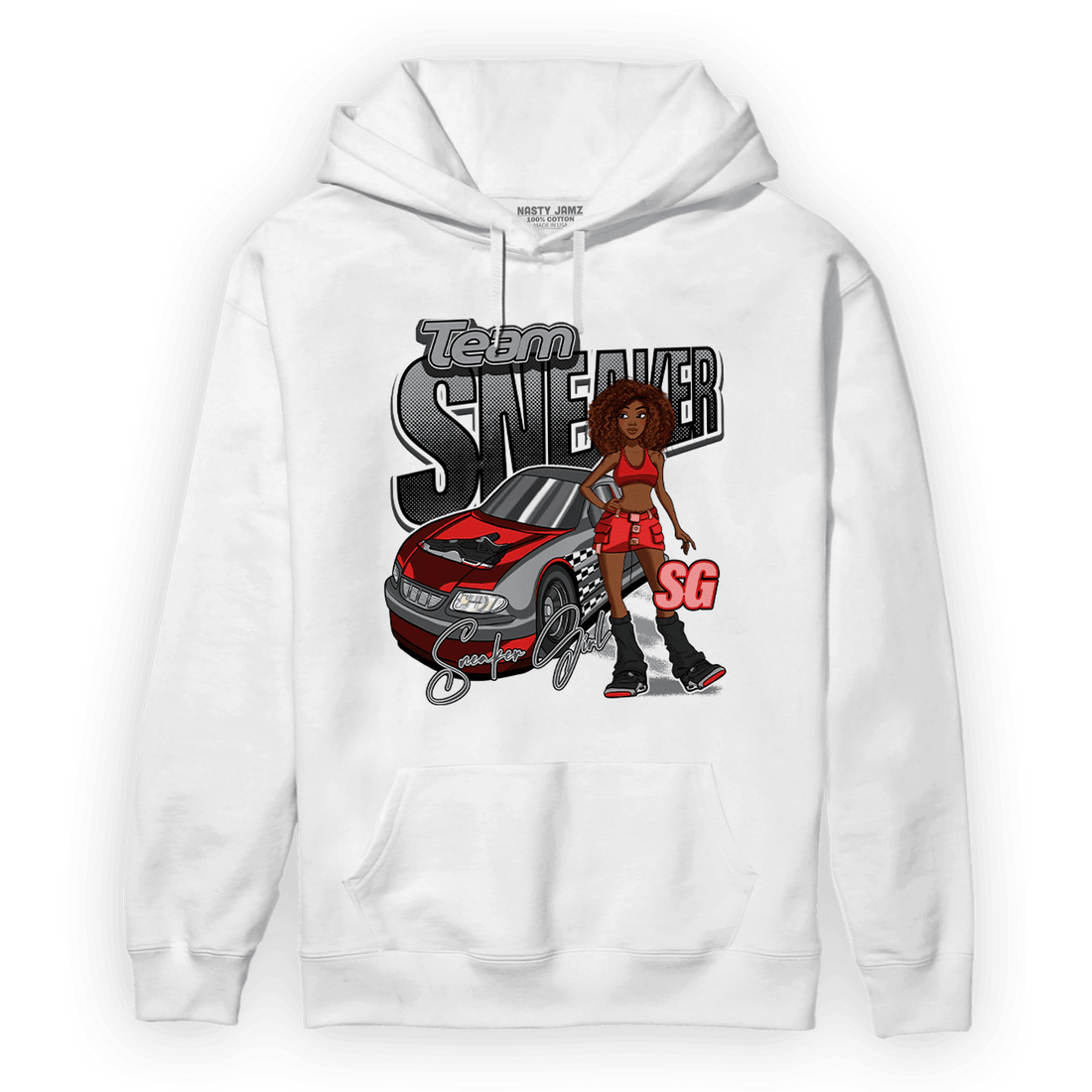 Bred Reimagined 4s Hoodie Match Team Sneaker Girl - NastyJamz