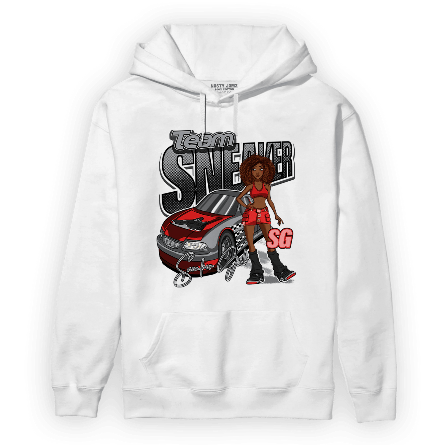 Bred Reimagined 4s Hoodie Match Team Sneaker Girl - NastyJamz
