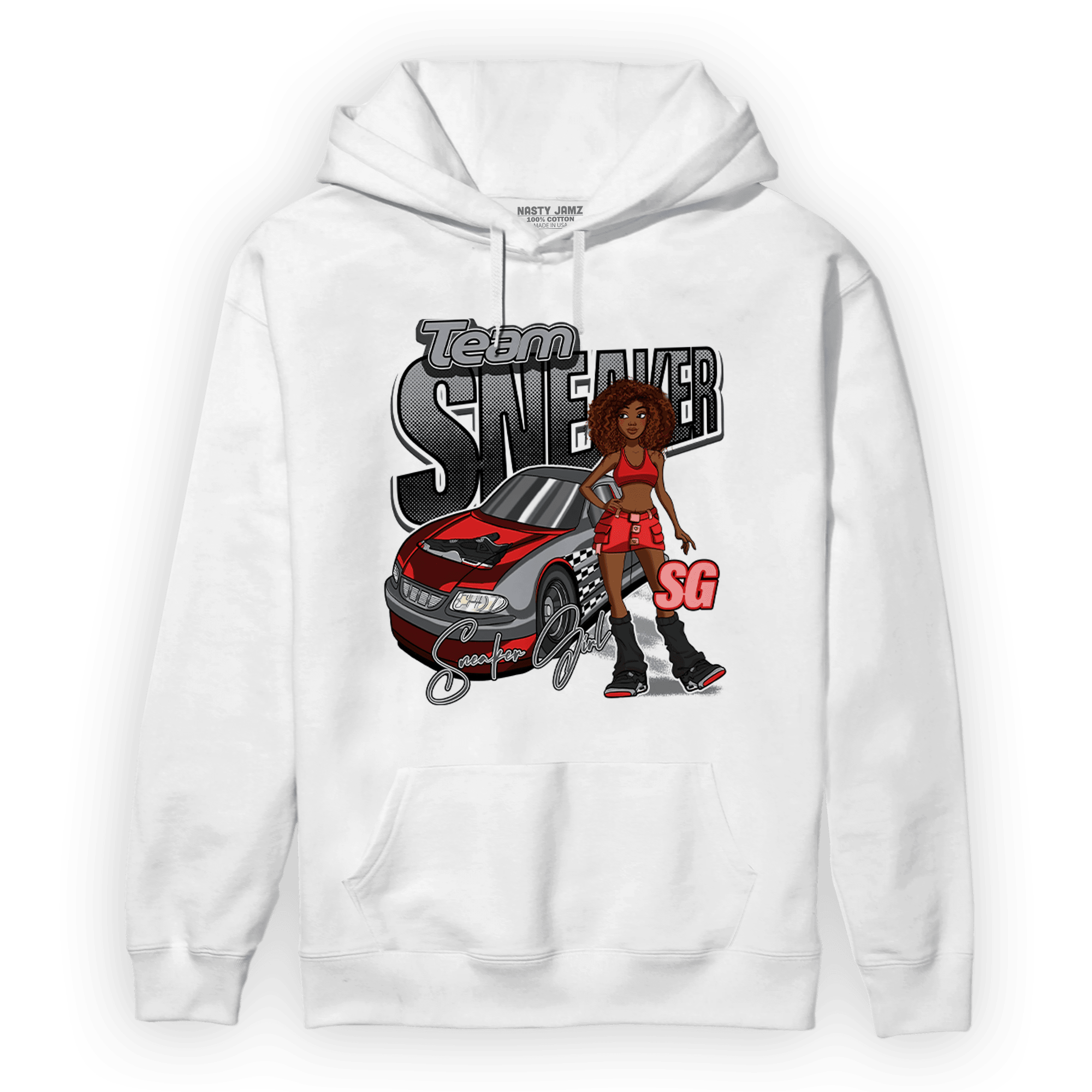 Bred Reimagined 4s Hoodie Match Team Sneaker Girl - NastyJamz