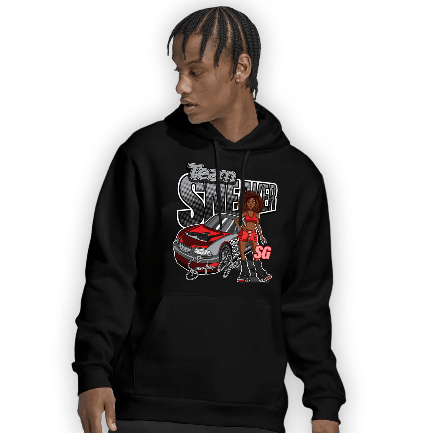 Bred Reimagined 4s Hoodie Match Team Sneaker Girl - NastyJamz