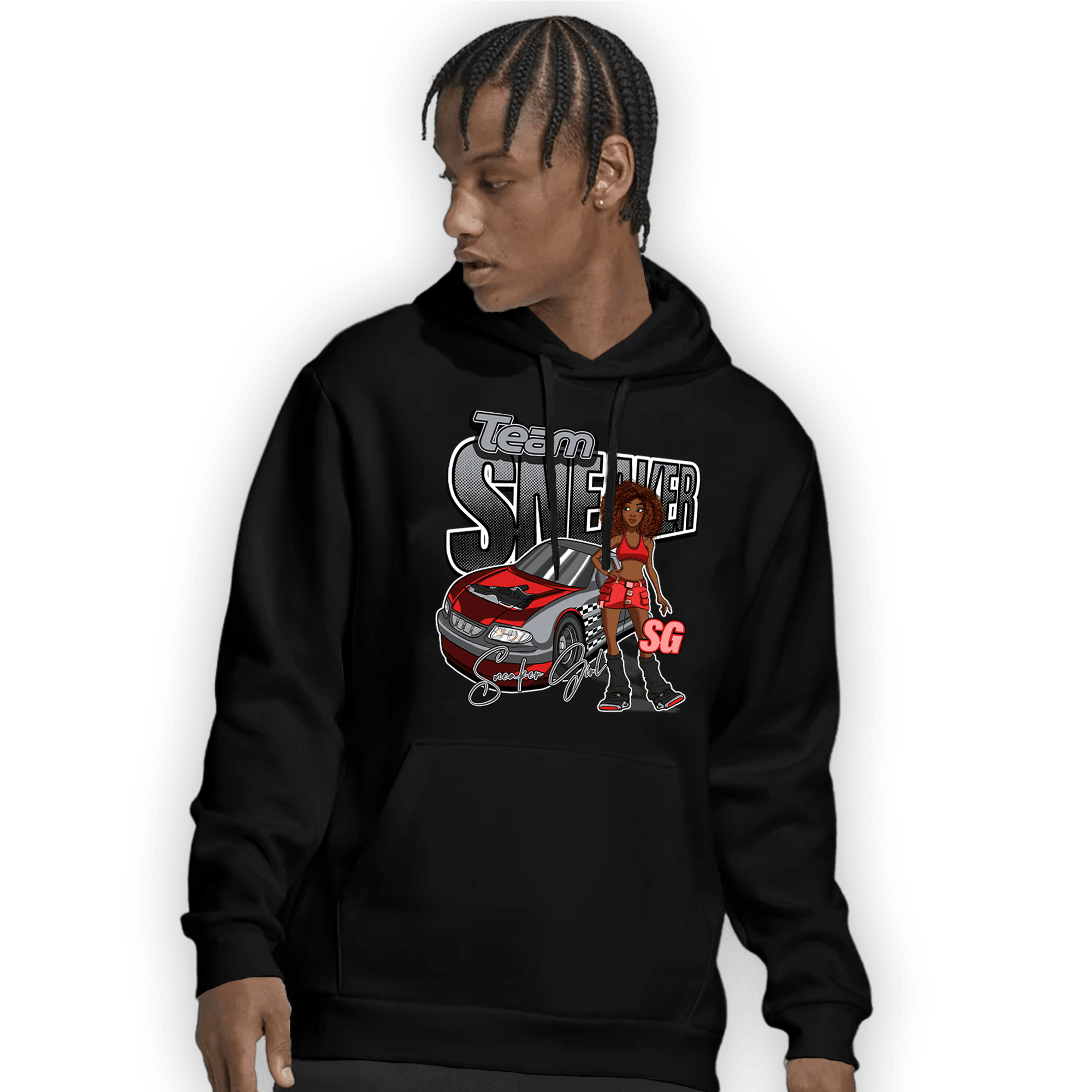 Bred Reimagined 4s Hoodie Match Team Sneaker Girl - NastyJamz