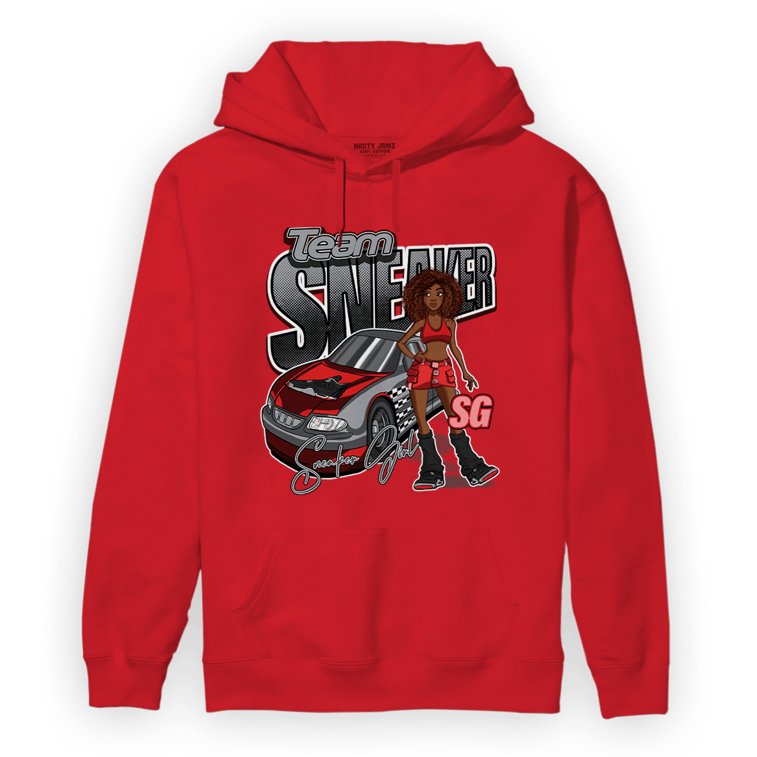 Bred Reimagined 4s Hoodie Match Team Sneaker Girl - NastyJamz