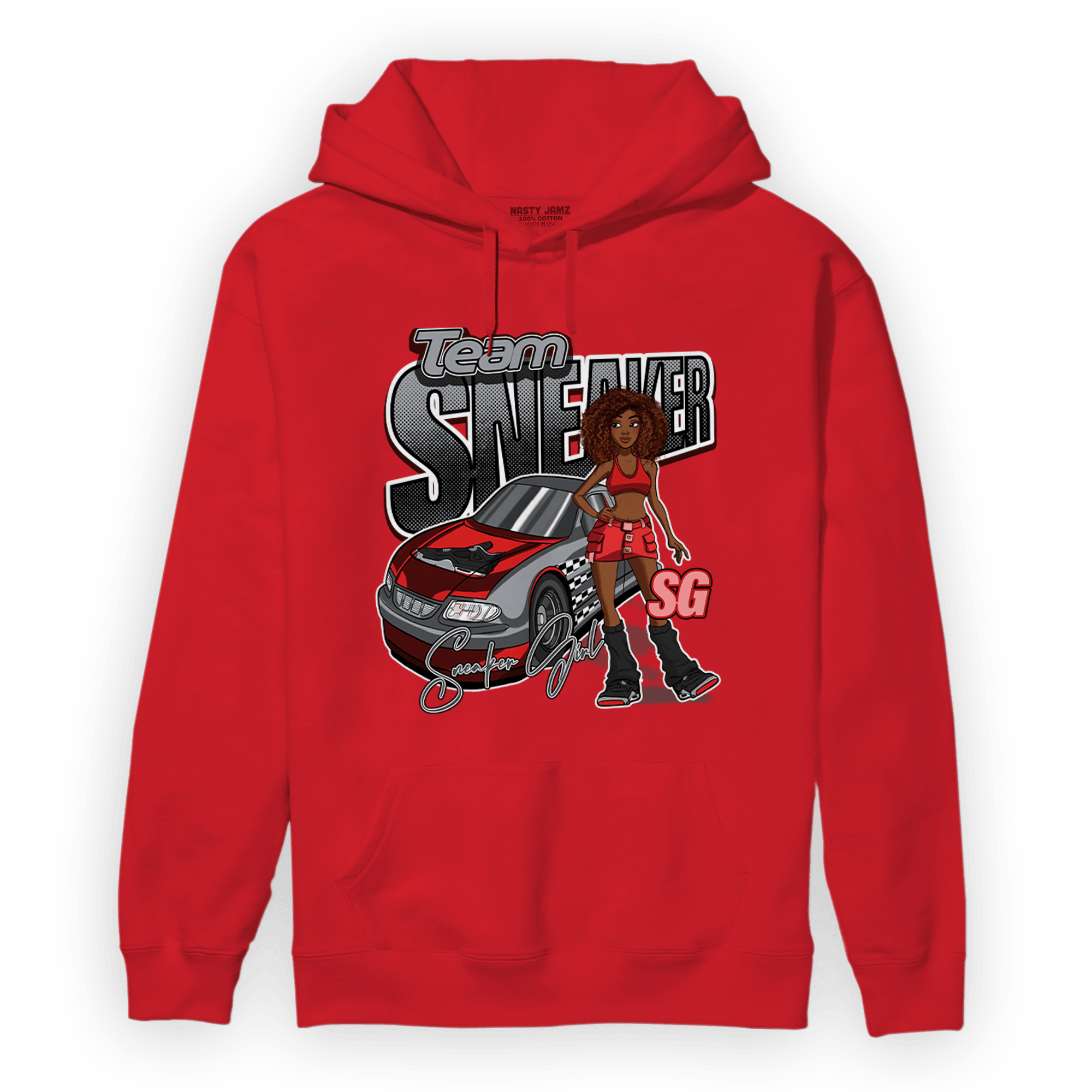 Bred Reimagined 4s Hoodie Match Team Sneaker Girl - NastyJamz