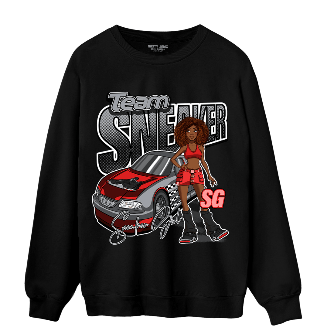 Bred Reimagined 4s Sweatshirt Match Team Sneaker Girl - NastyJamz